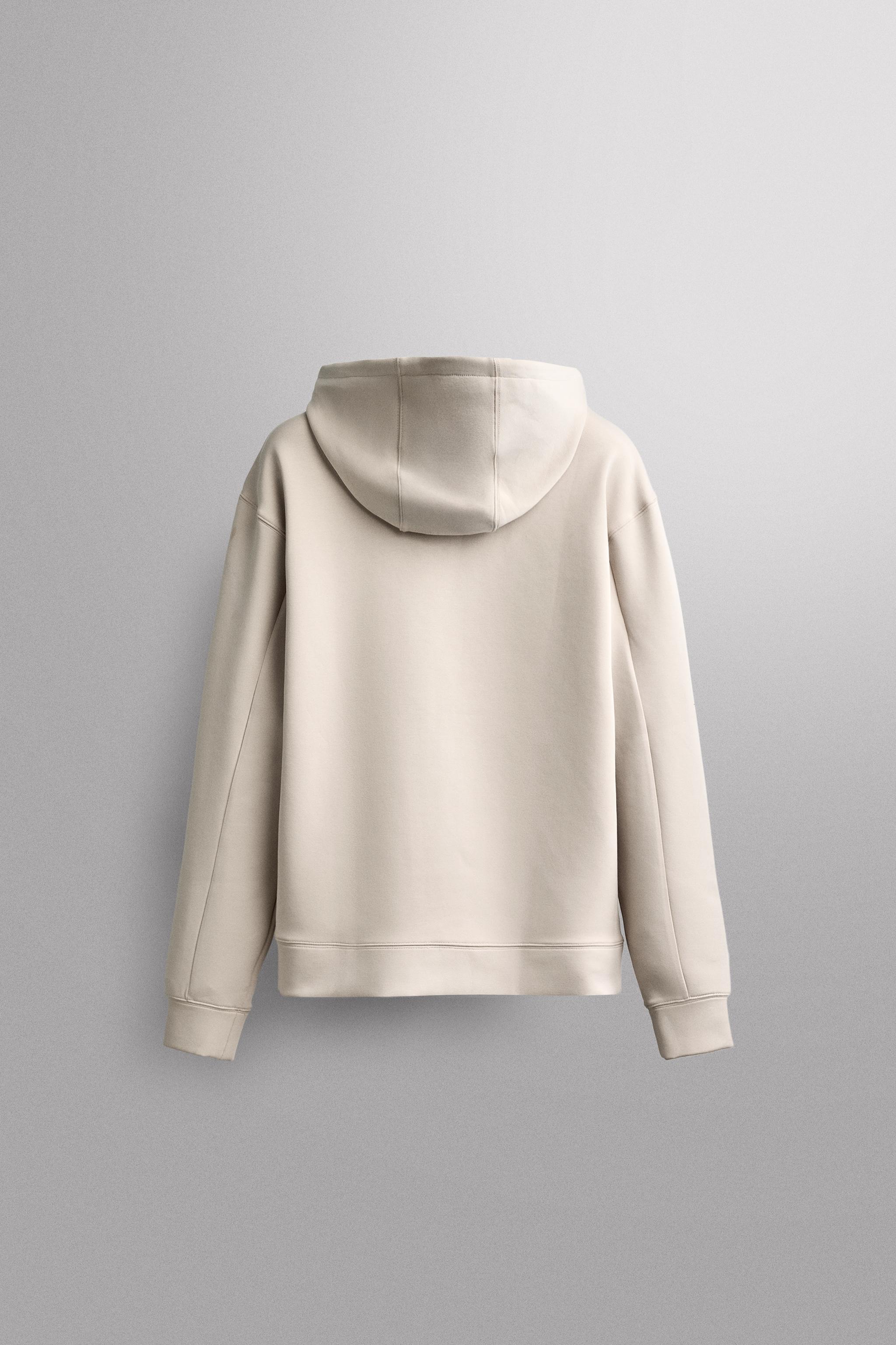 TECHNICAL HOODIE - ecru-white