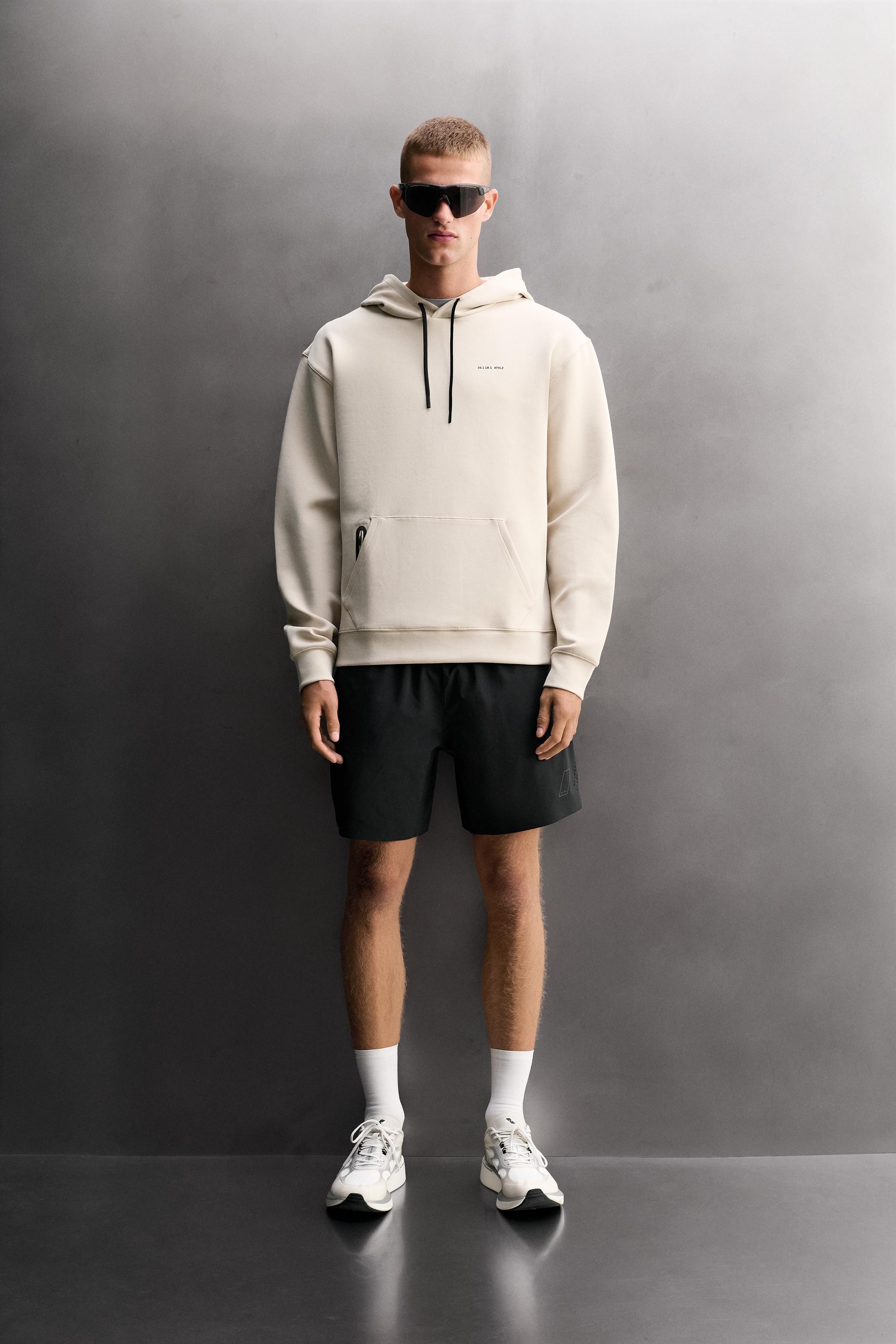 TECHNICAL HOODIE - ecru-white