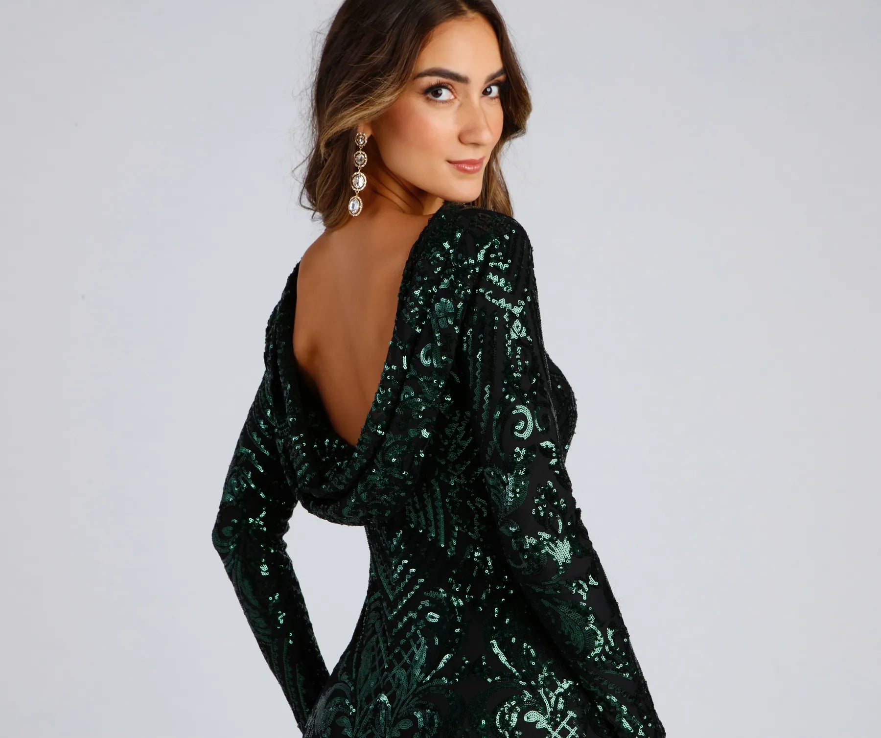 Rory Formal Sequin Mini Dress - HUNTER
