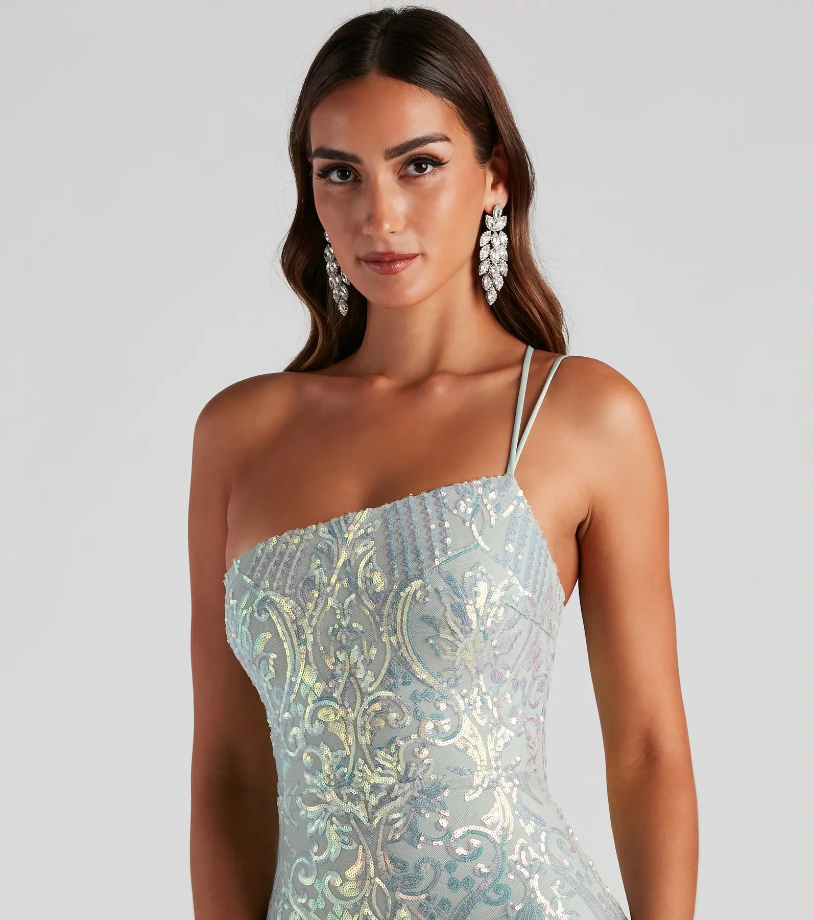 Karla Sequin Iridescent Bodycon Party Dress - MINT