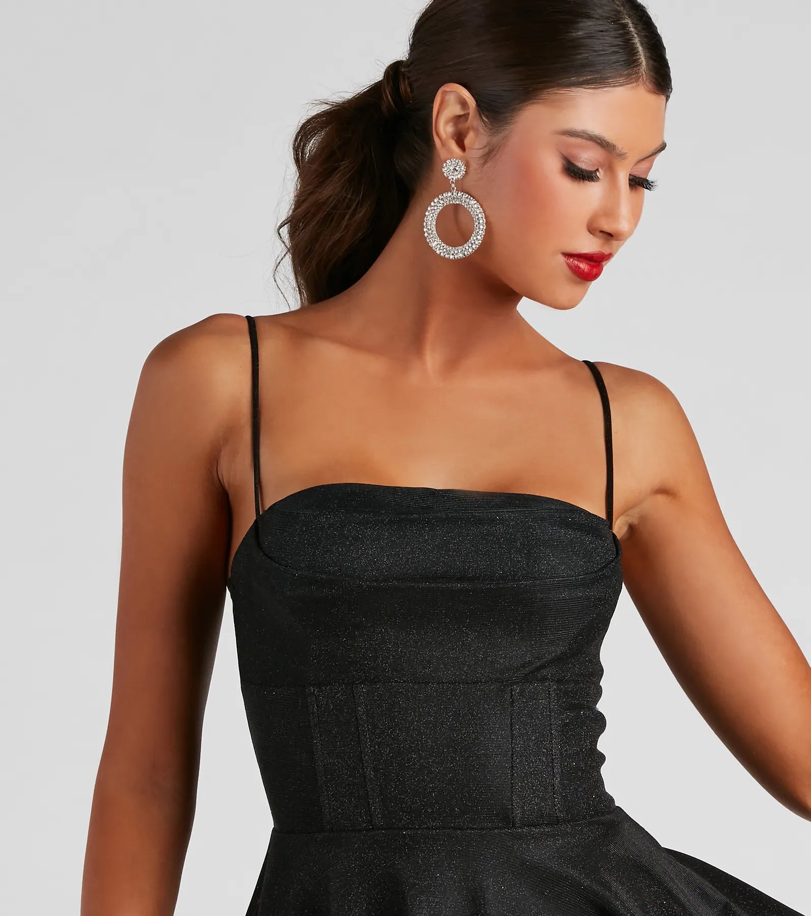 Gwen Corset A-Line Party Dress - BLACK