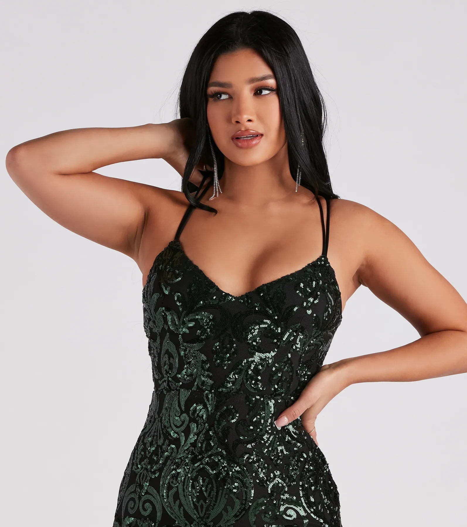 Adora Formal Sequin Midi Dress - HUNTER-2