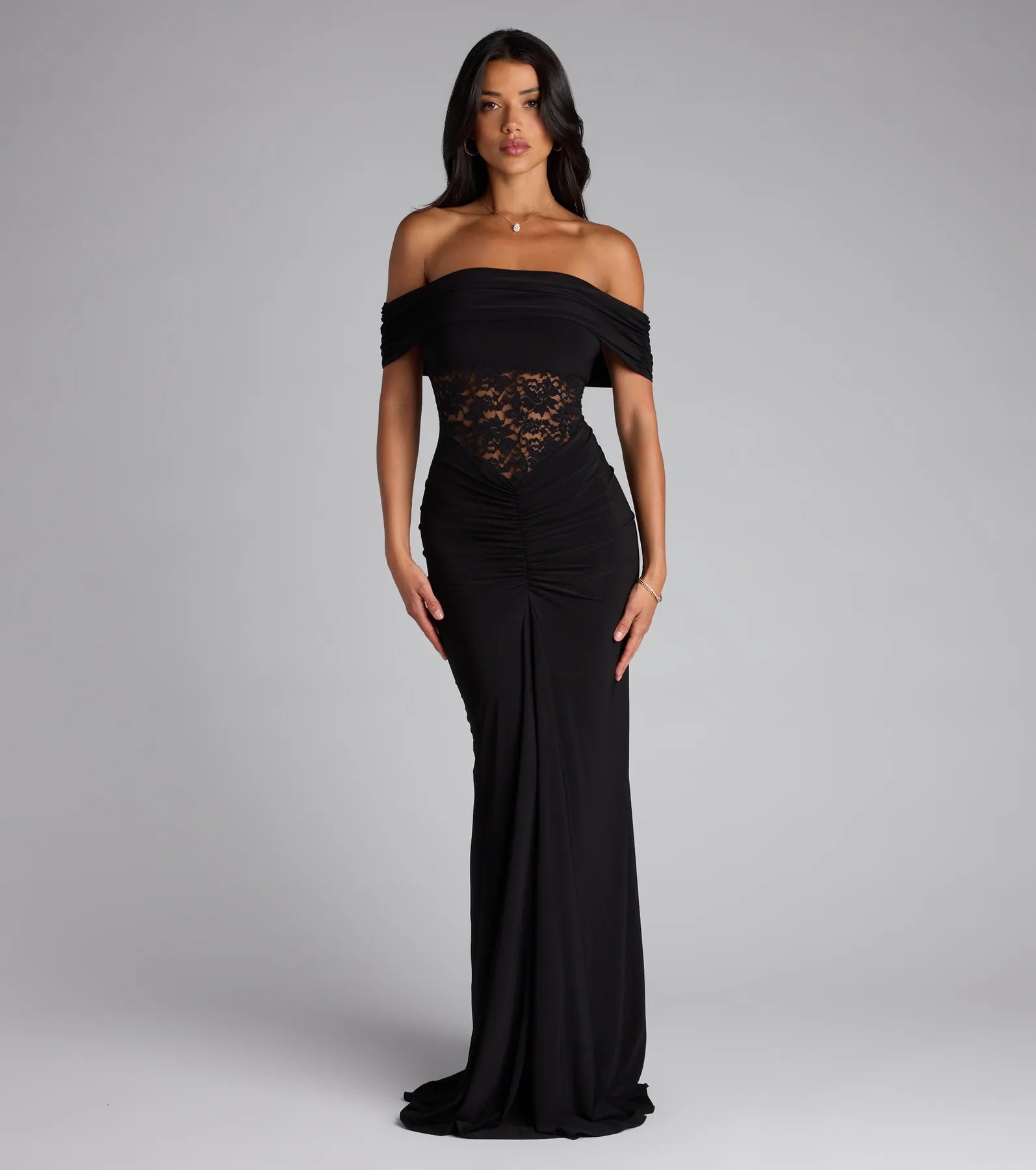 Lily Off-The-Shoulder Mermaid Formal Dress - BLACK