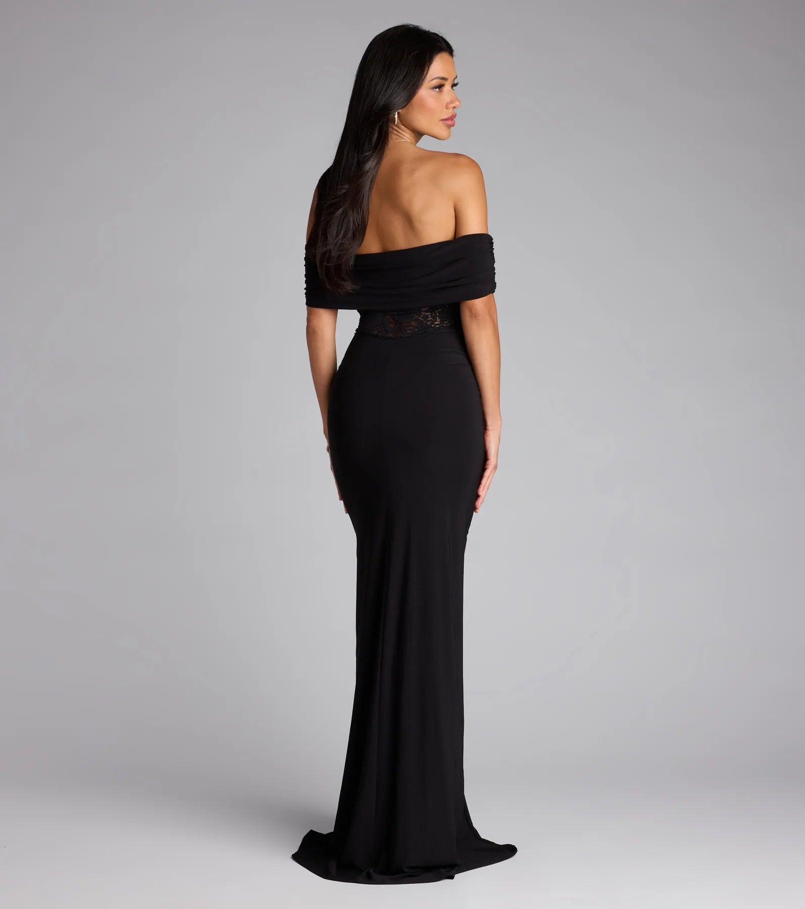 Lily Off-The-Shoulder Mermaid Formal Dress - BLACK