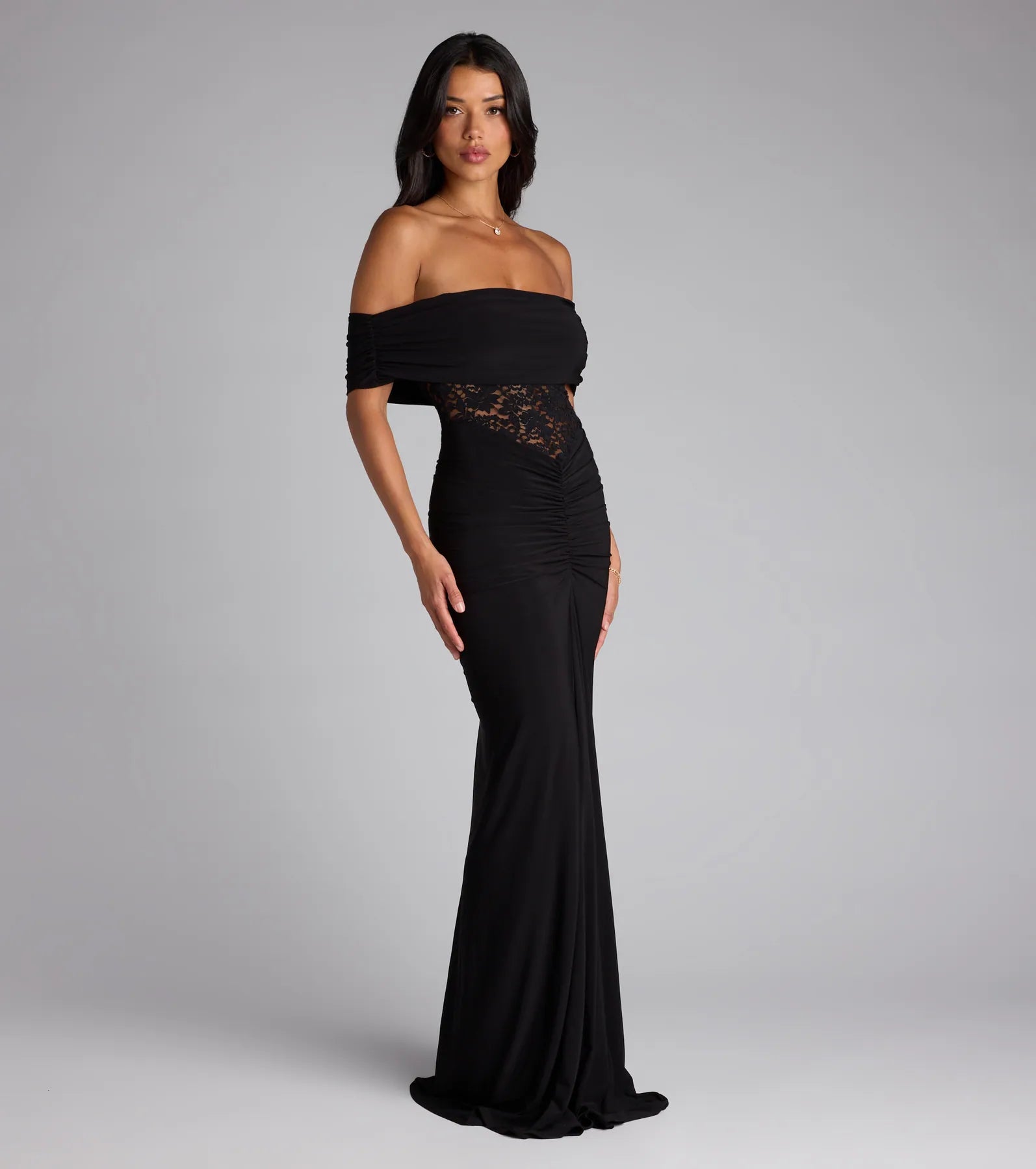 Lily Off-The-Shoulder Mermaid Formal Dress - BLACK