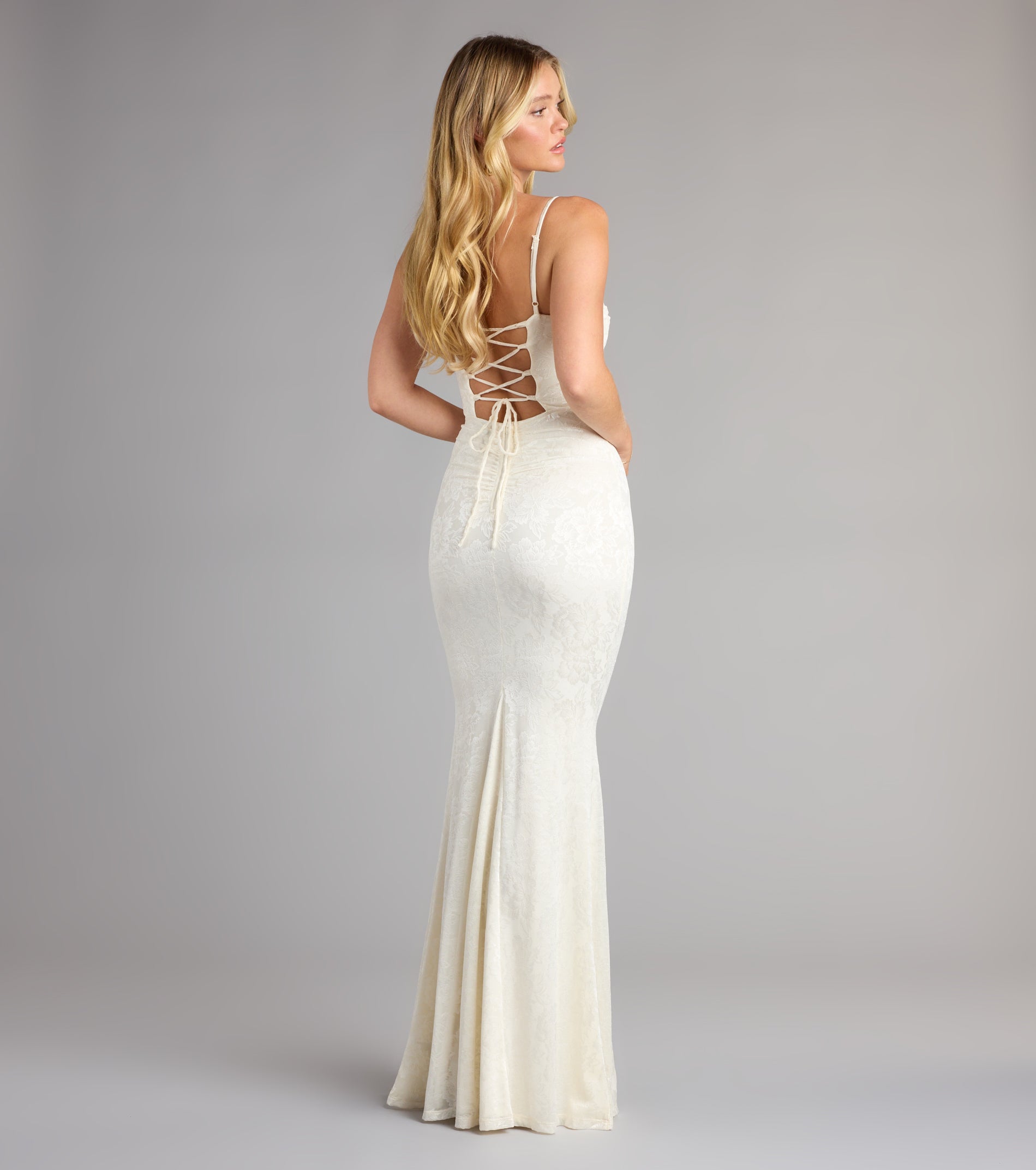 Kendal Lace Mermaid Formal Dress - IVORY