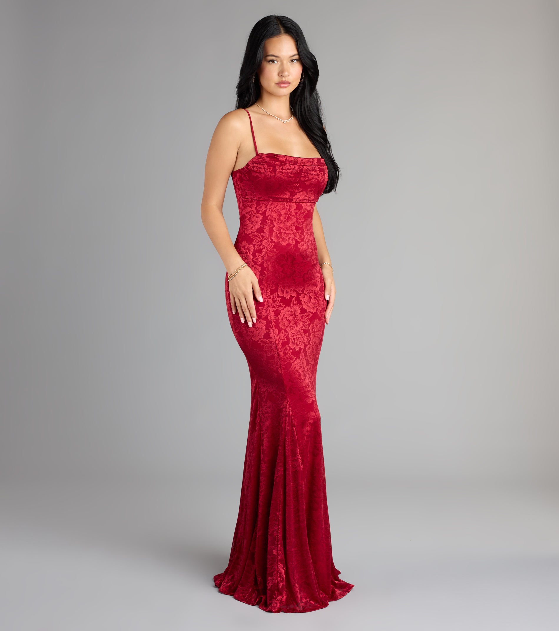 Kendal Lace Mermaid Formal Dress - RED