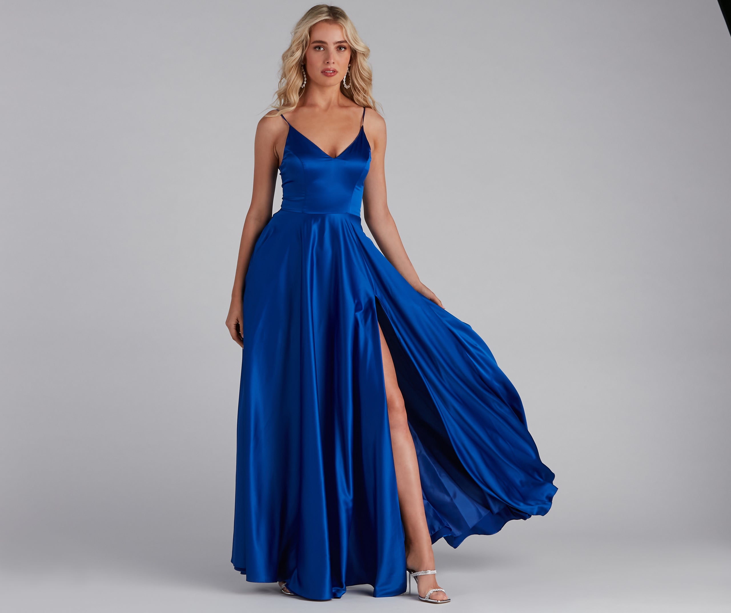 Juliet Formal High Slit Dress - ROYAL