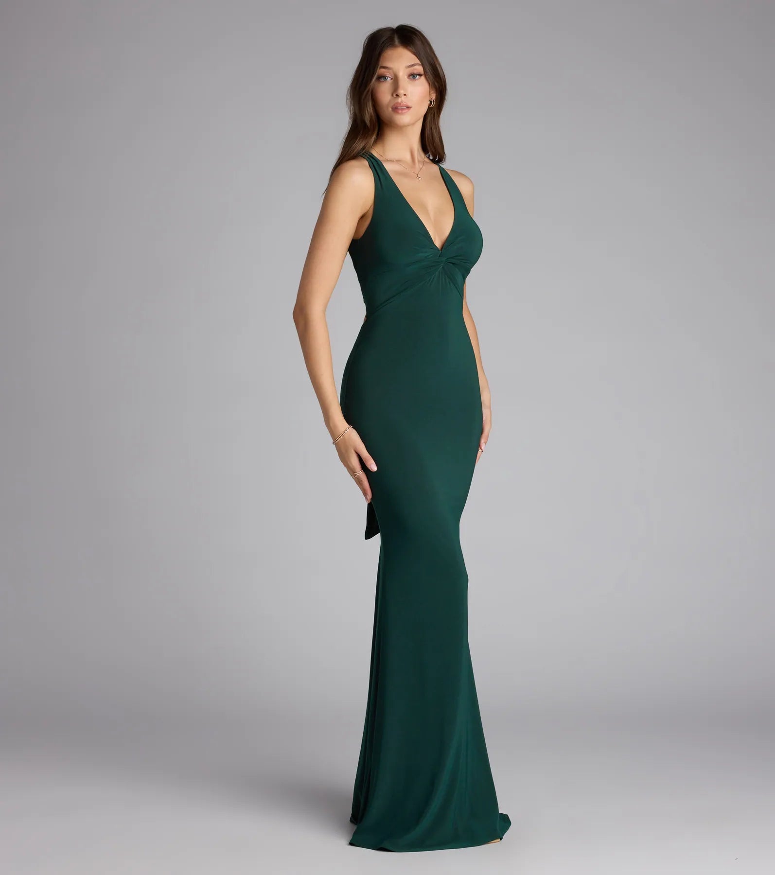 Juliane Strappy Back Mermaid Formal Dress - HUNTER