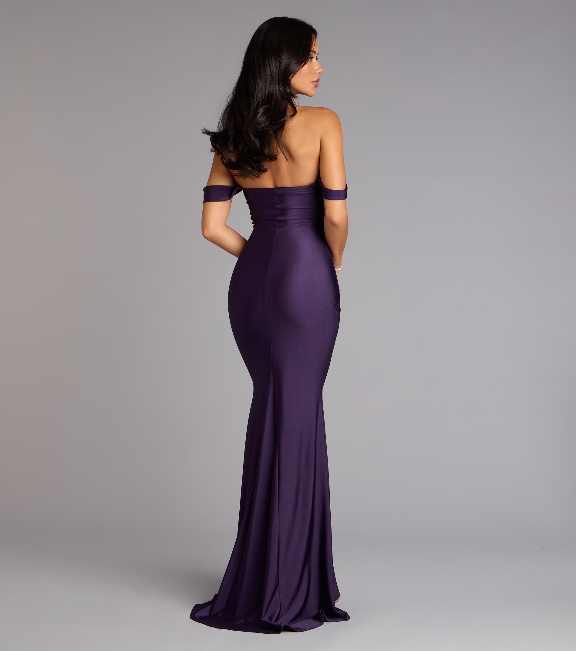 Maylah Off-The-Shoulder Mermaid Dress - PURPLE