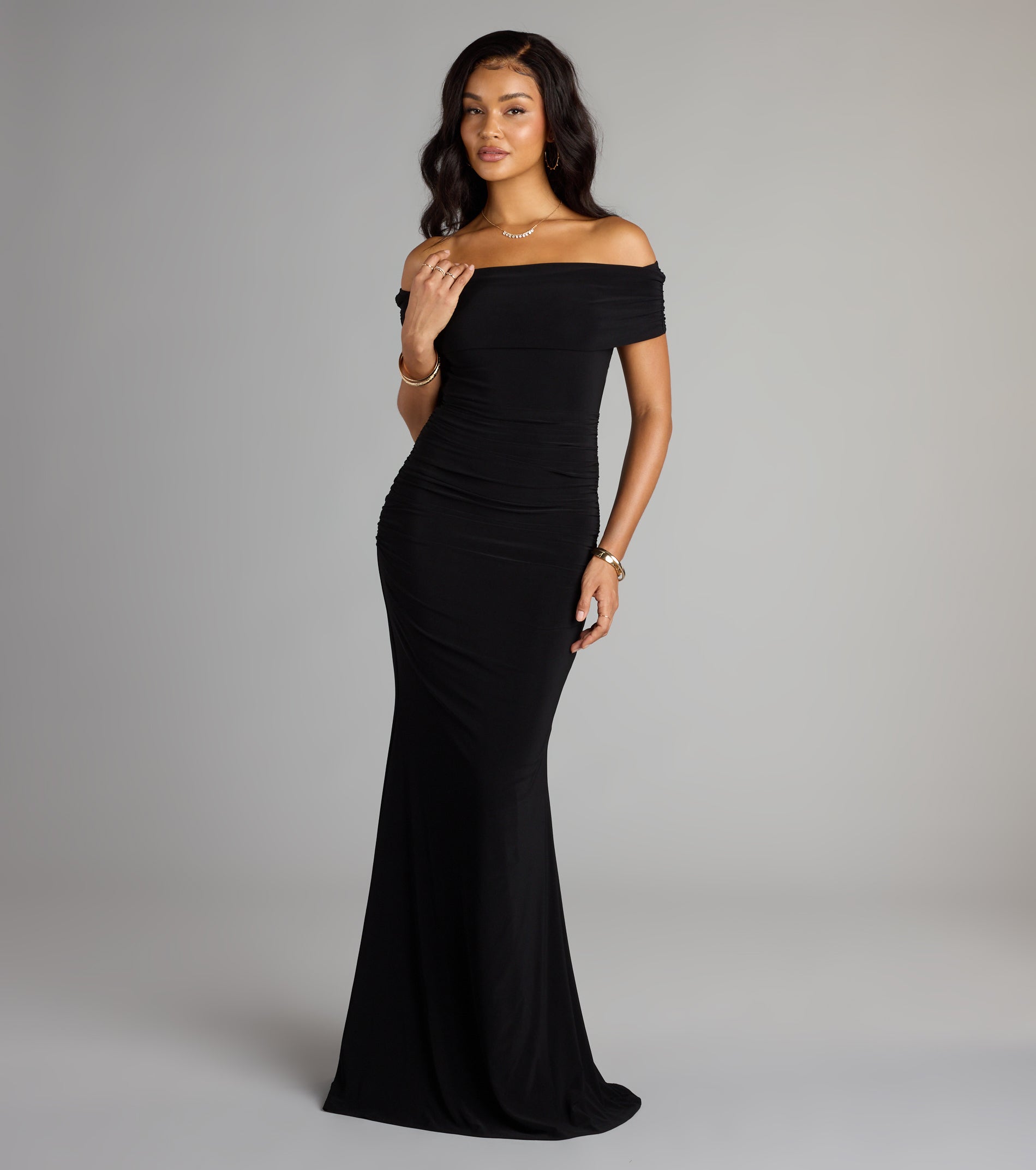 Arial Open Back Mermaid Formal Dress - BLACK