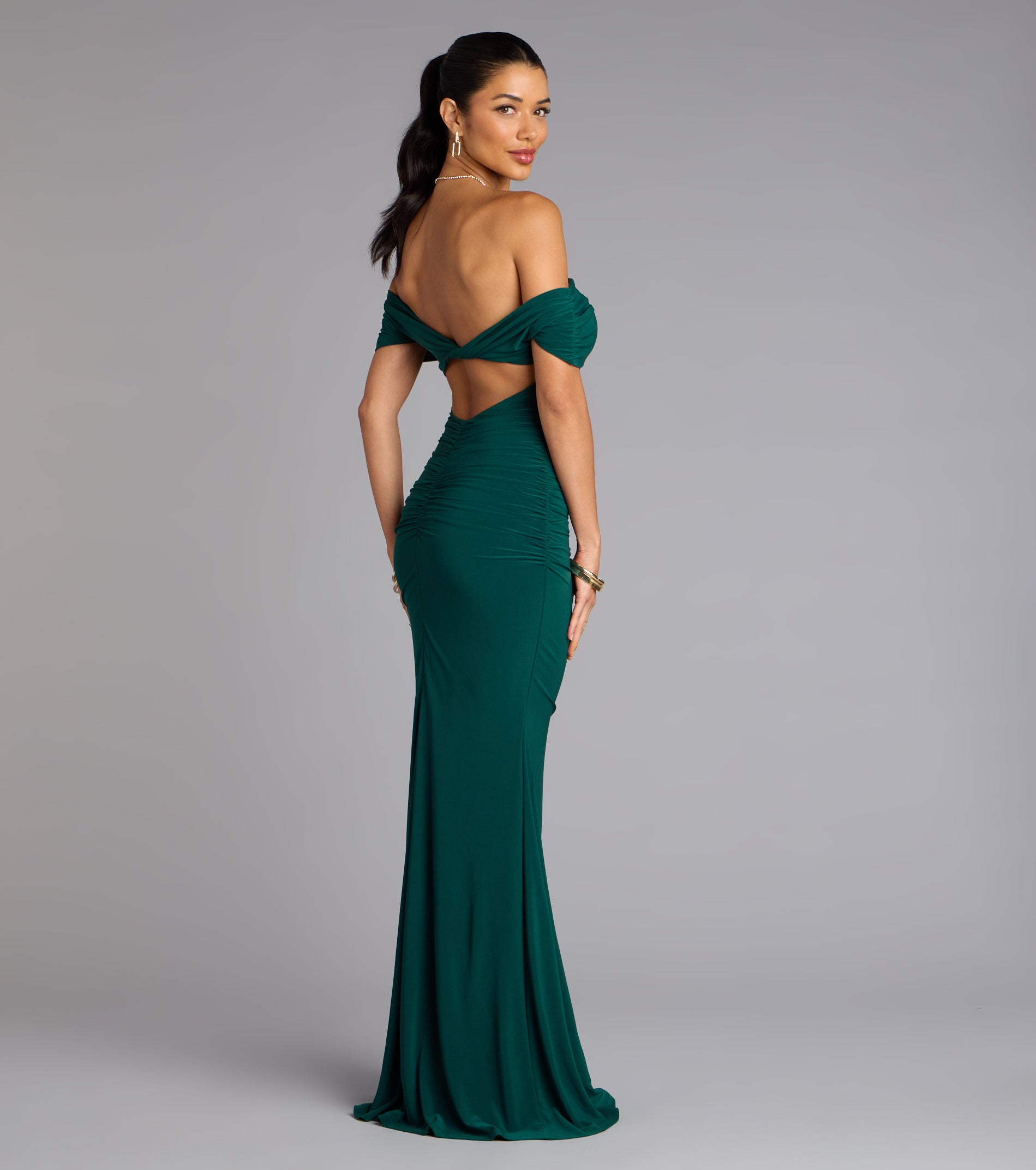 Arial Open Back Mermaid Formal Dress - HUNTER
