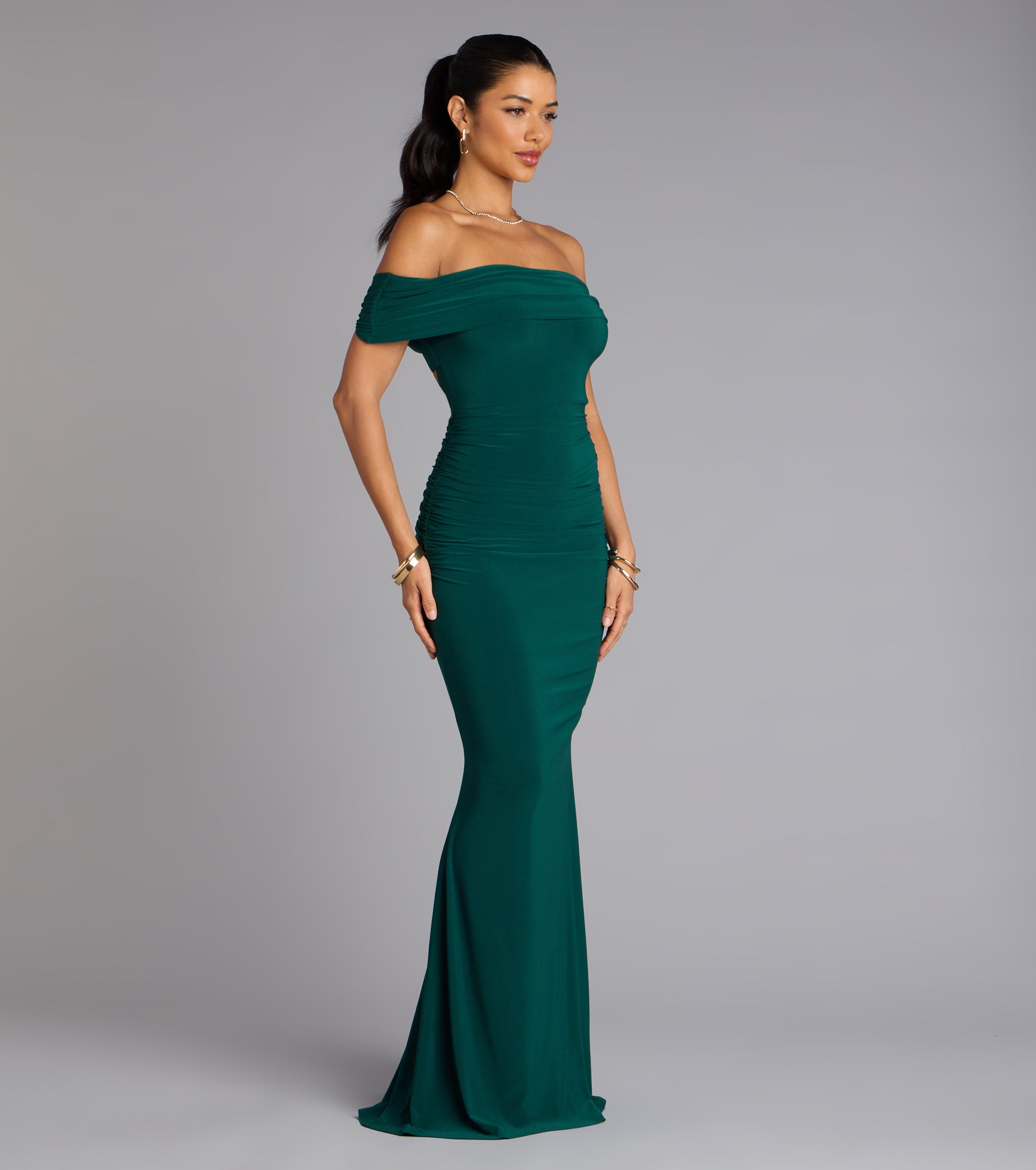 Arial Open Back Mermaid Formal Dress - HUNTER