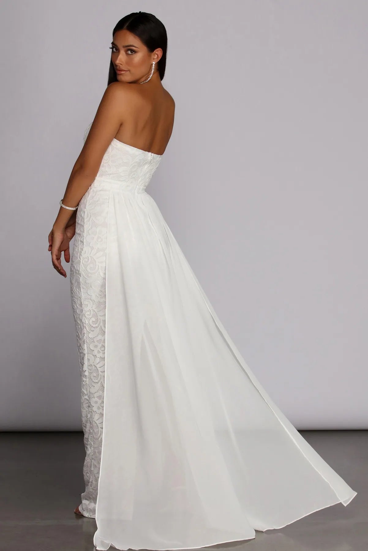 Bailey Strapless Lace Dress - IVORY