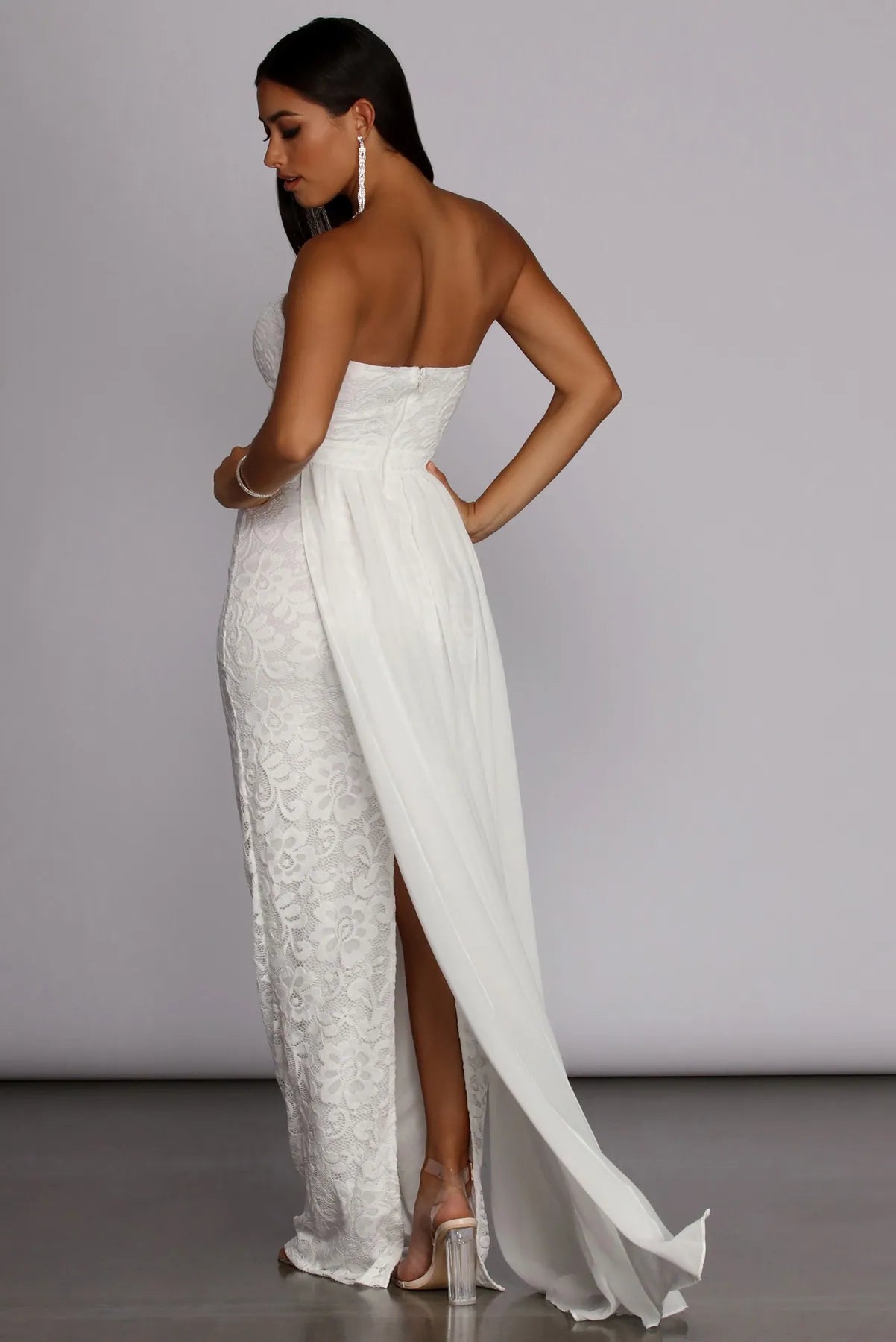 Bailey Strapless Lace Dress - IVORY