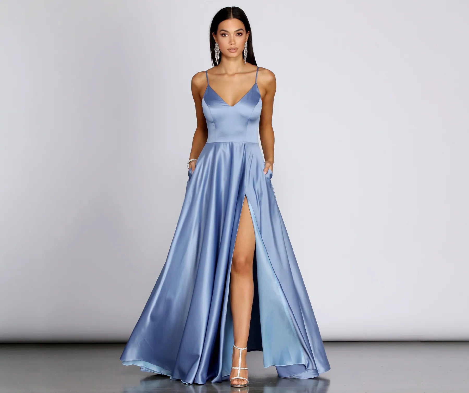 Juliet Formal High Slit Dress 2 - SLATE