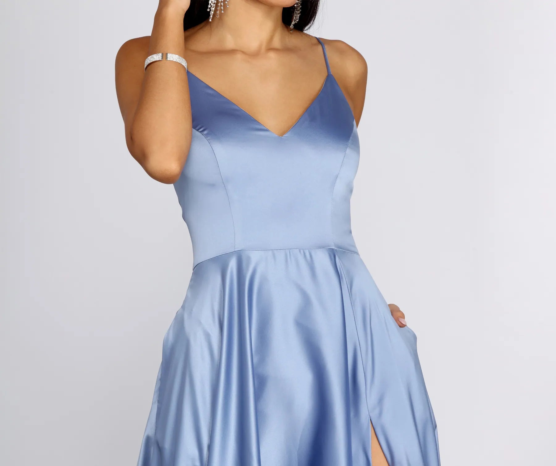 Juliet Formal High Slit Dress 2 - SLATE