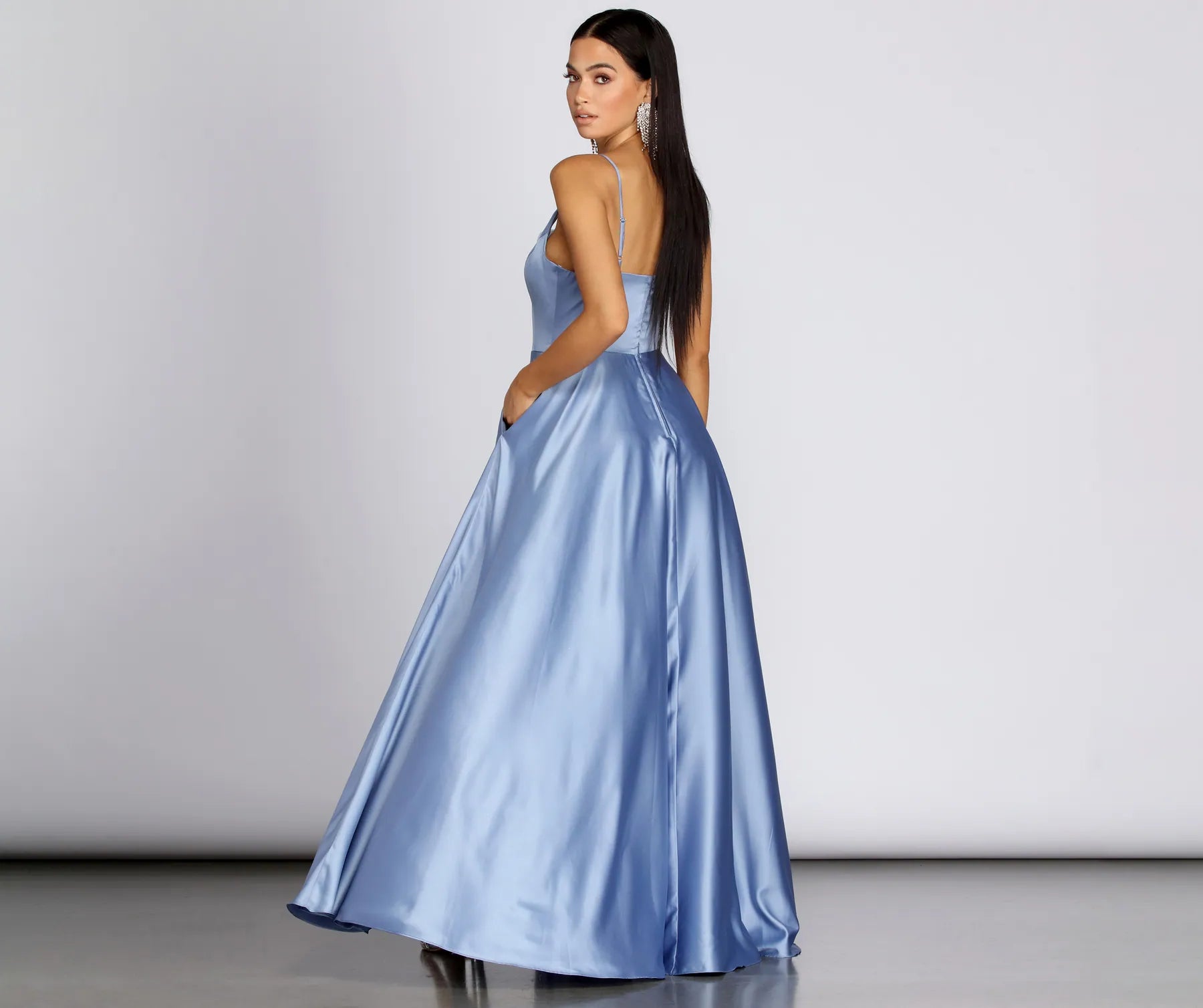 Juliet Formal High Slit Dress 2 - SLATE