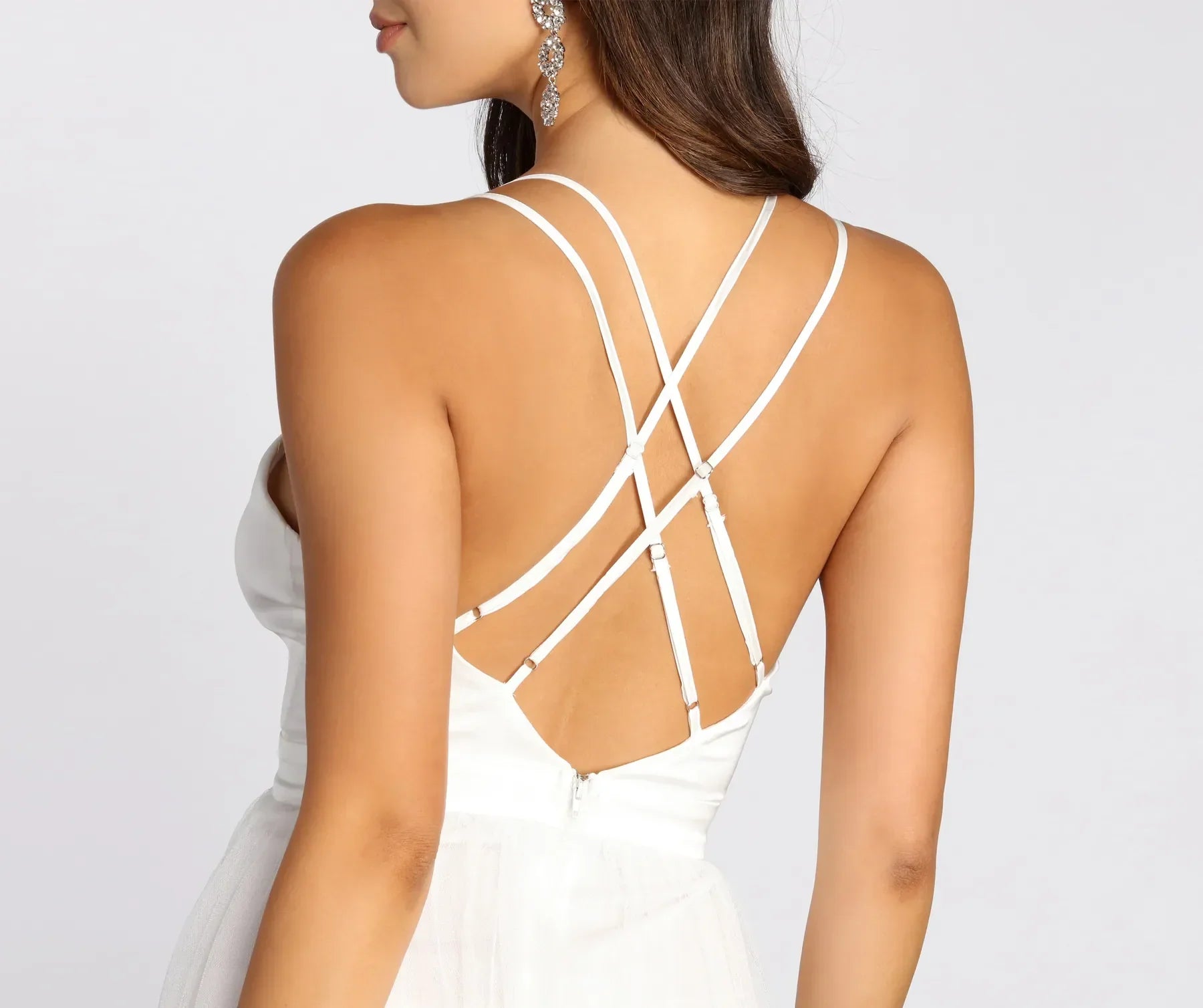 Haisley Formal Tulle And Satin Dress - IVORY