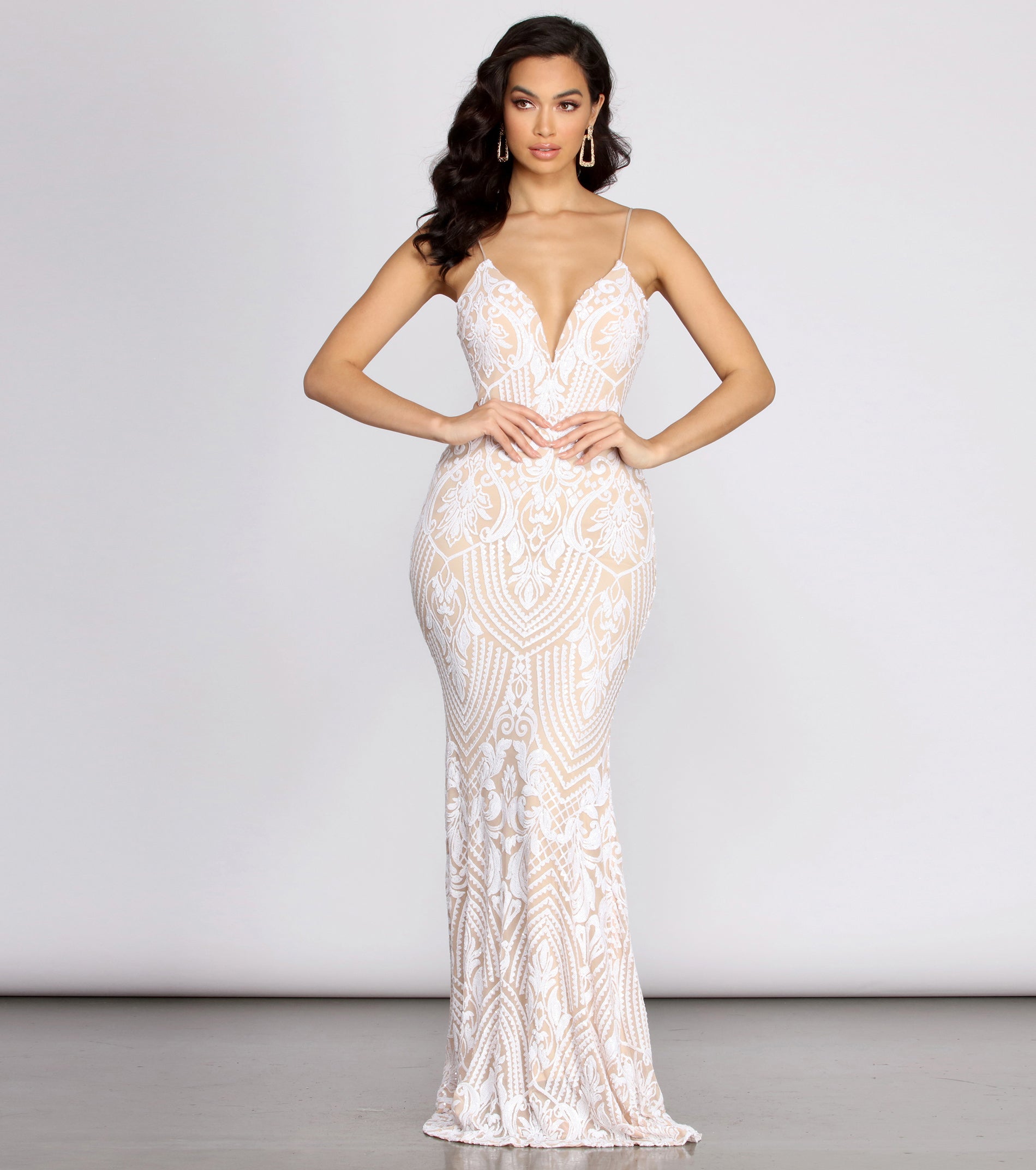 Fritzy Sequin Mermaid Dress - IVORY