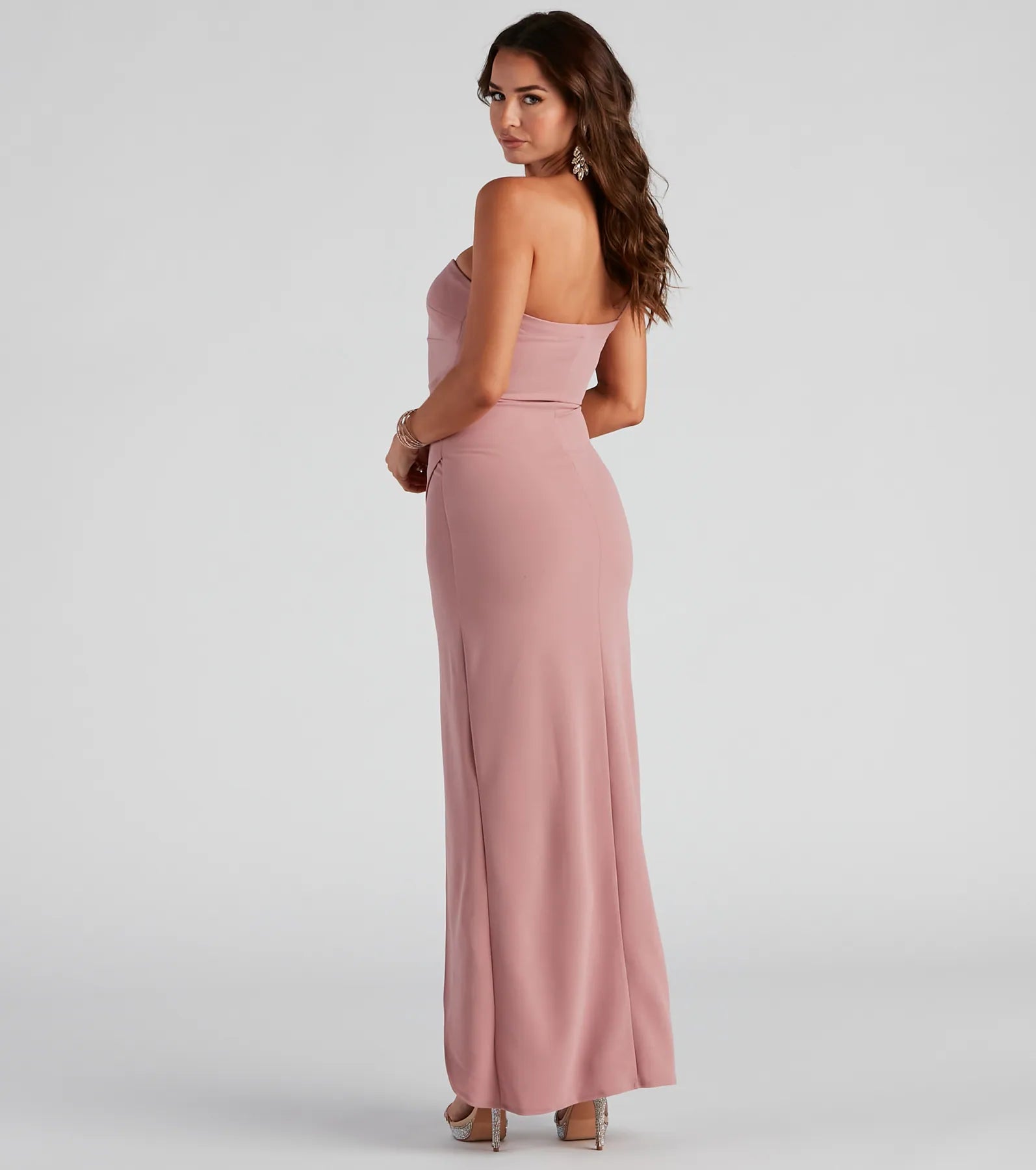 Iris One-Shoulder Crepe Dress - MAUVE