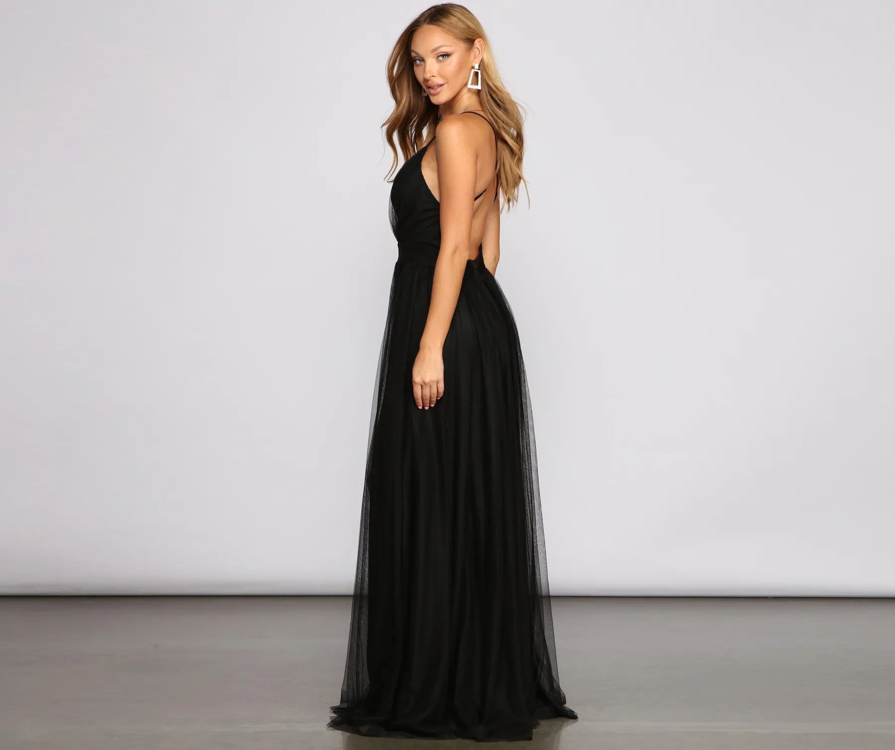 Maxine A-Line Tulle Dress - BLACK