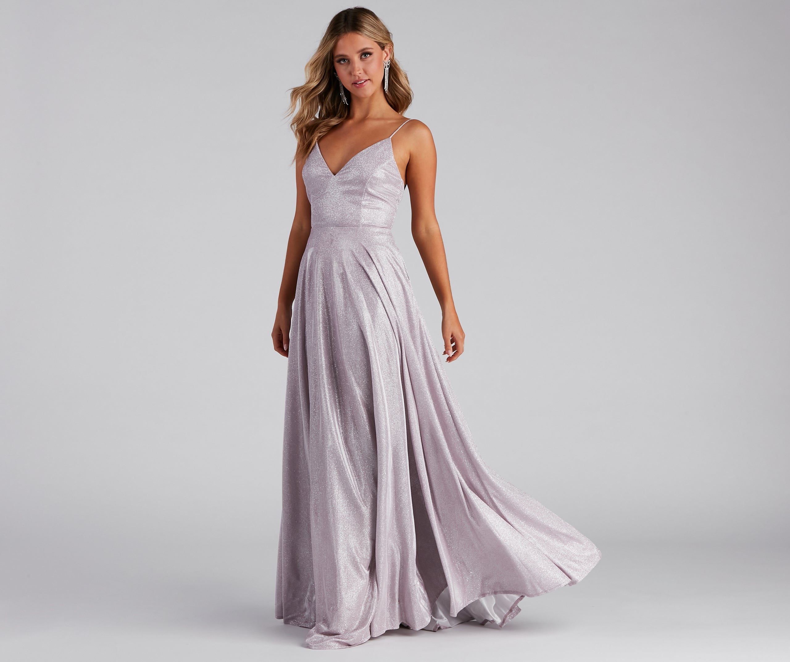 Kimora Formal Woven Glitter A-Line Dress - PINK