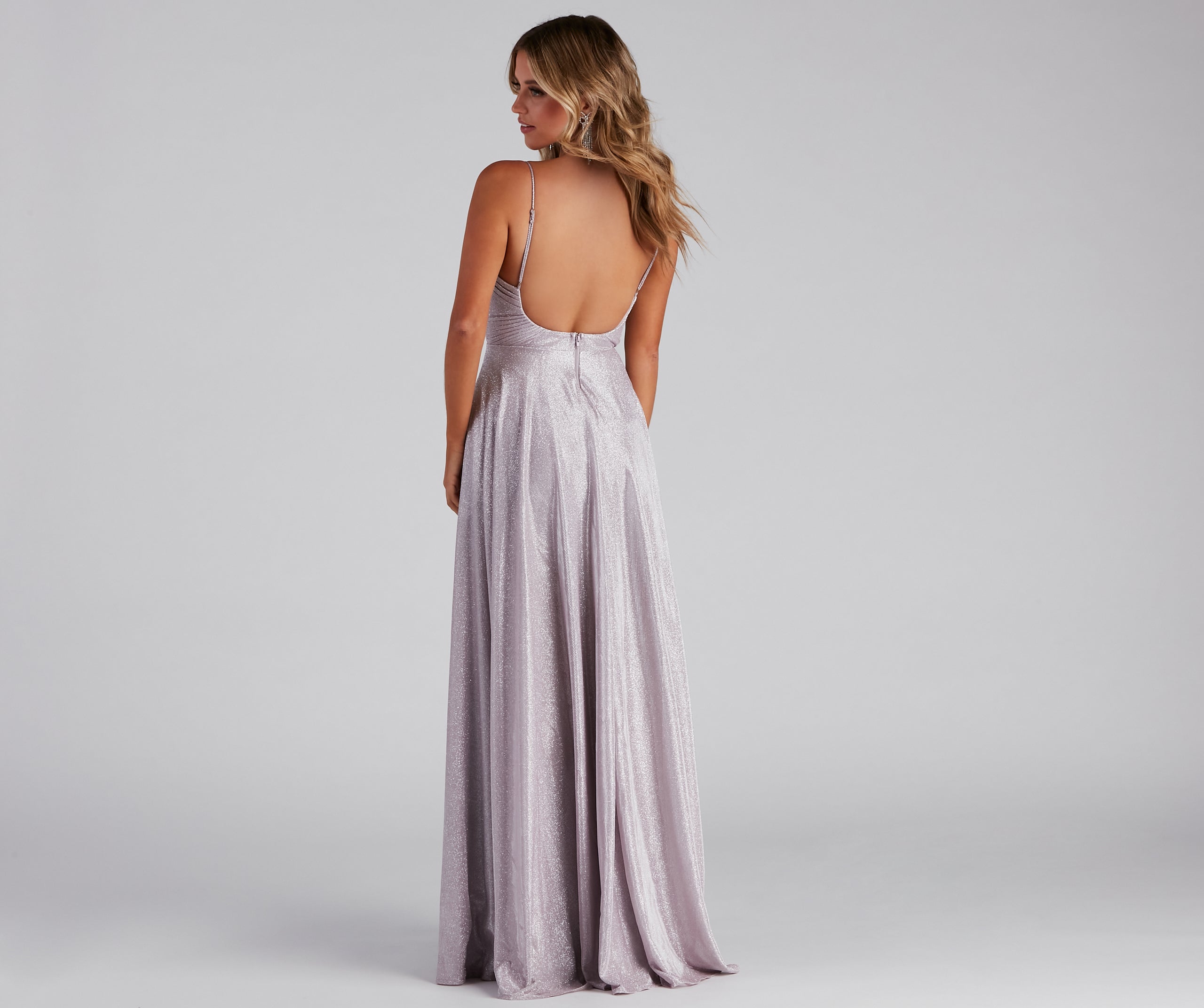 Kimora Formal Woven Glitter A-Line Dress - PINK