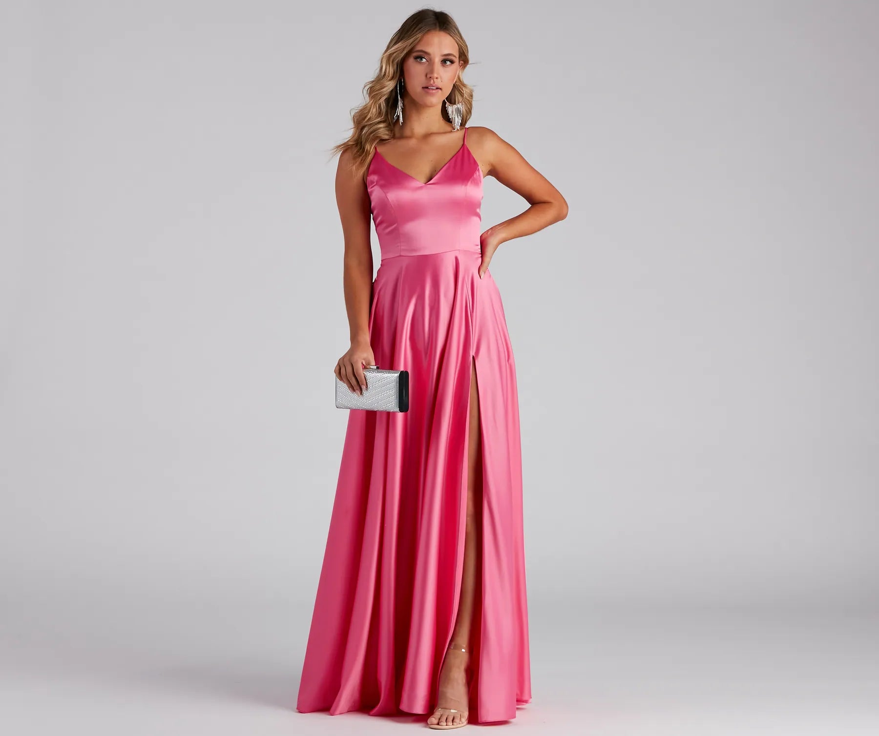Juliet Formal High Slit Dress 2 - PINK