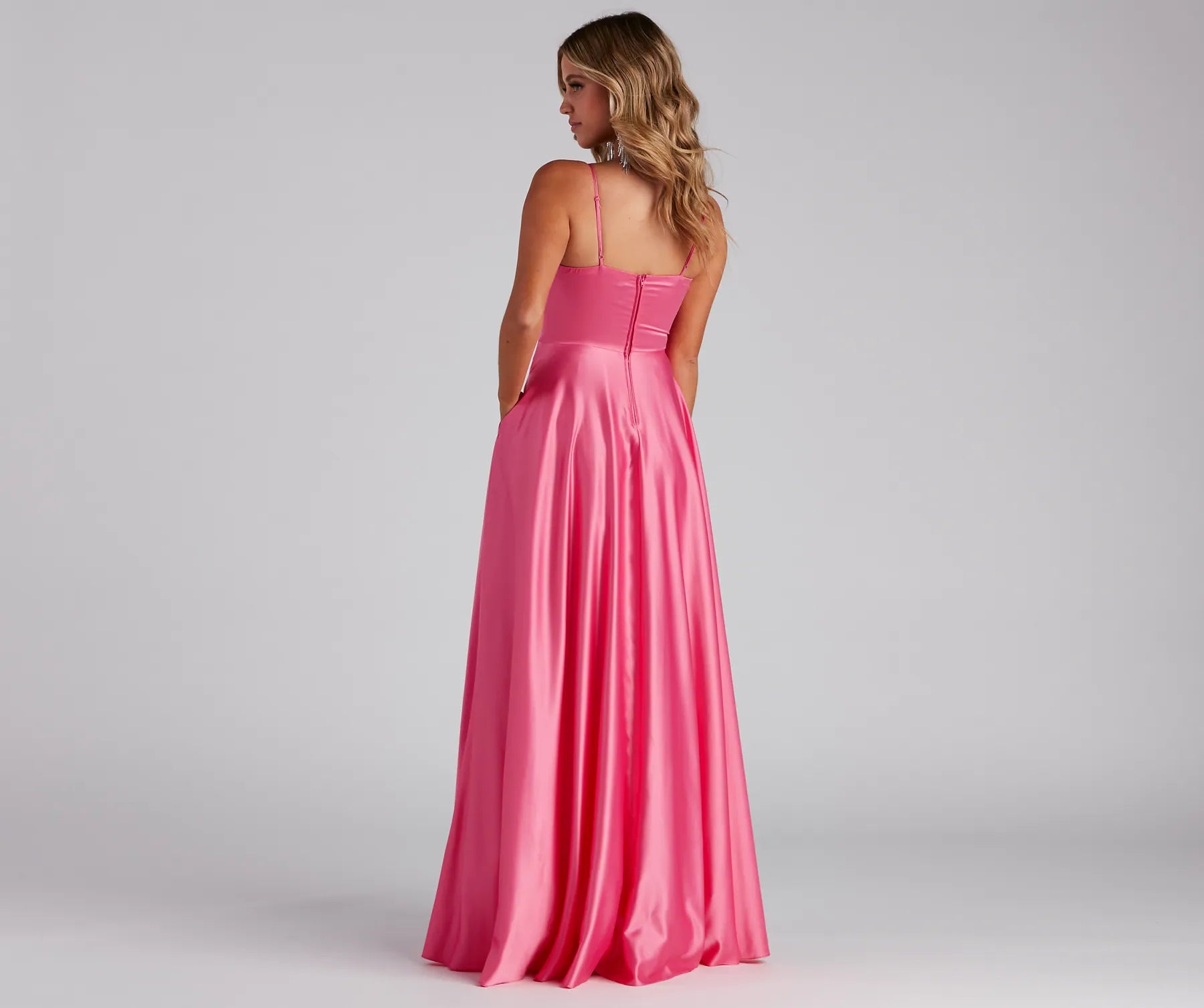 Juliet Formal High Slit Dress 2 - PINK