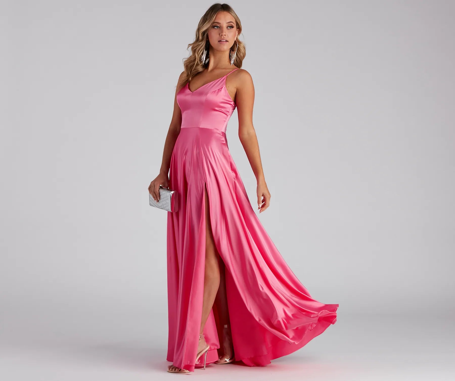 Juliet Formal High Slit Dress 2 - PINK