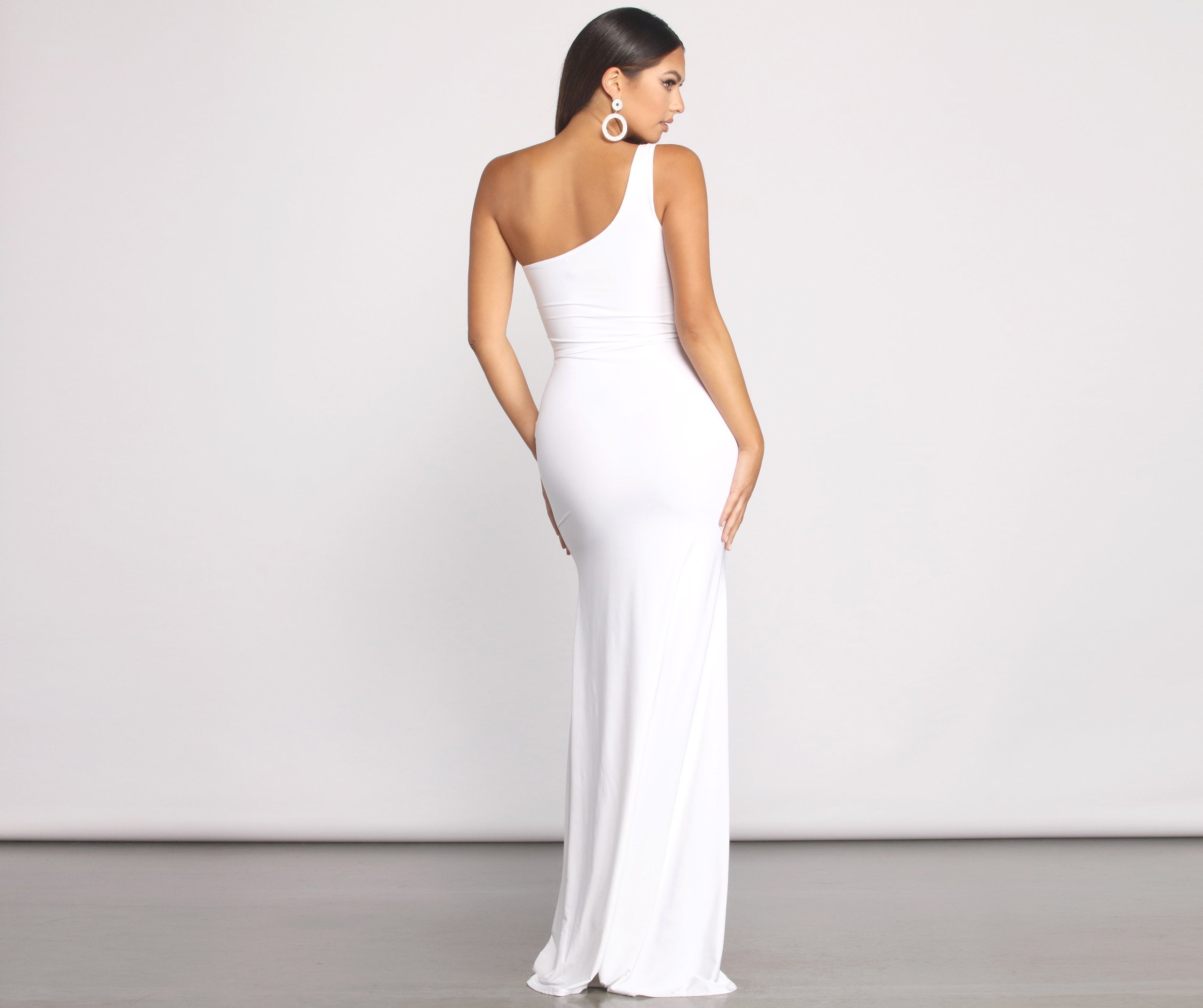 Janie Formal One Shoulder Dress - IVORY
