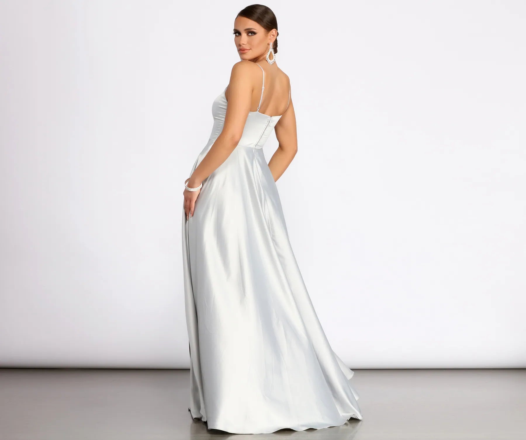 Juliet Formal High Slit Dress 2 - GRAY
