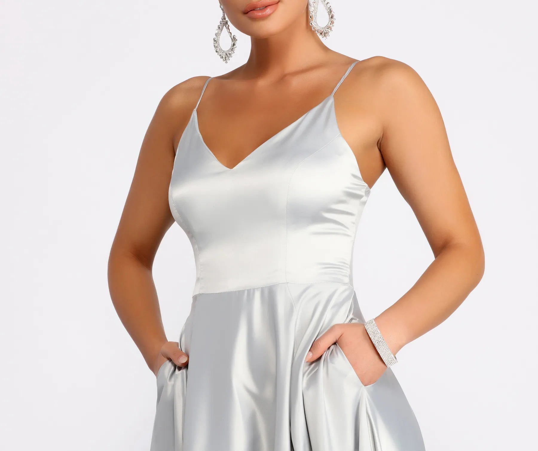 Juliet Formal High Slit Dress 2 - GRAY