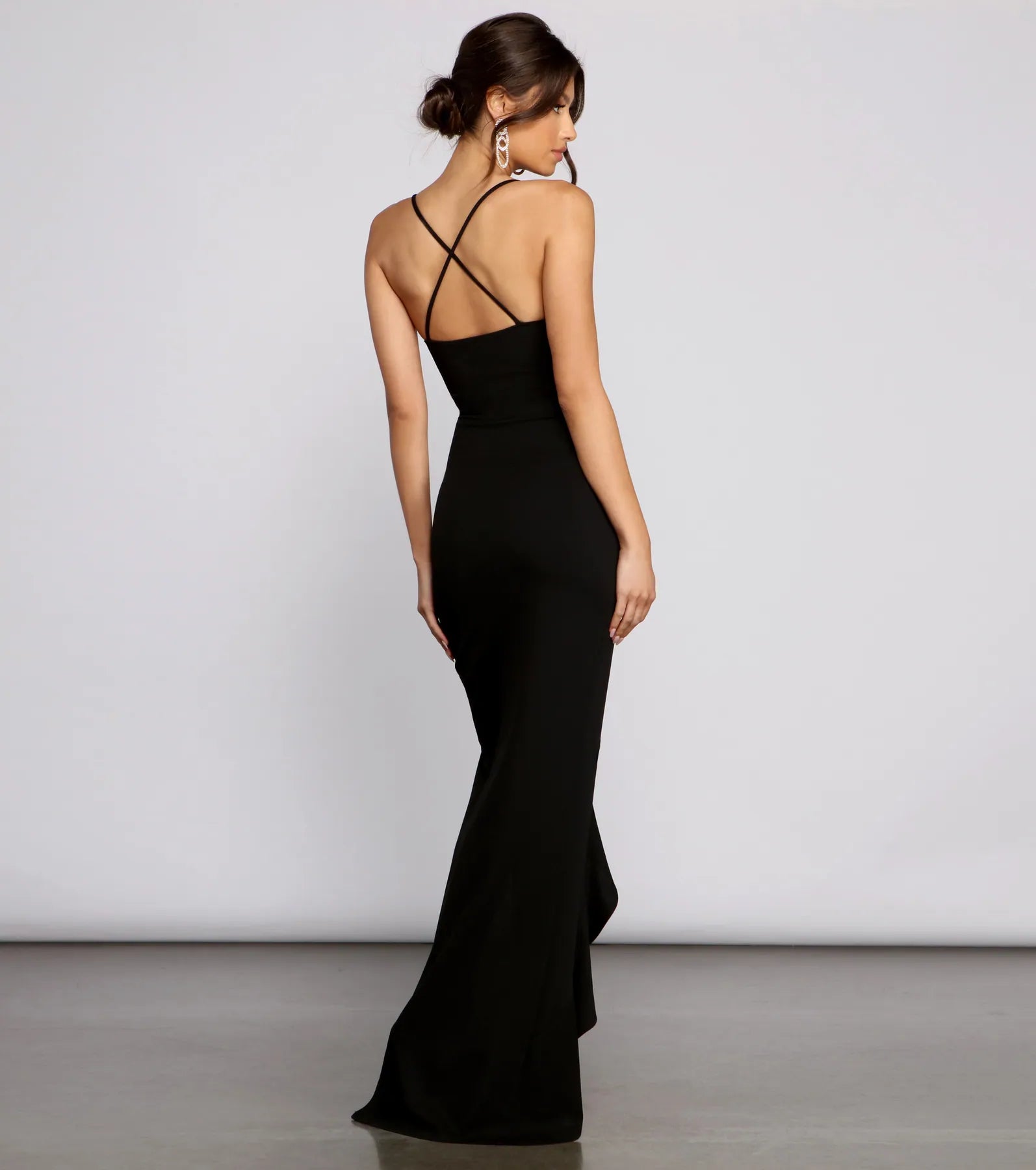 Tiffany Sleeveless High Slit Formal Dress - BLACK