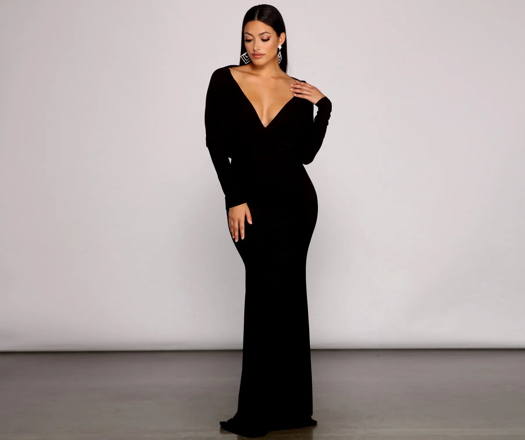 Londyn Formal High Slit Convertible Dress - BLACK