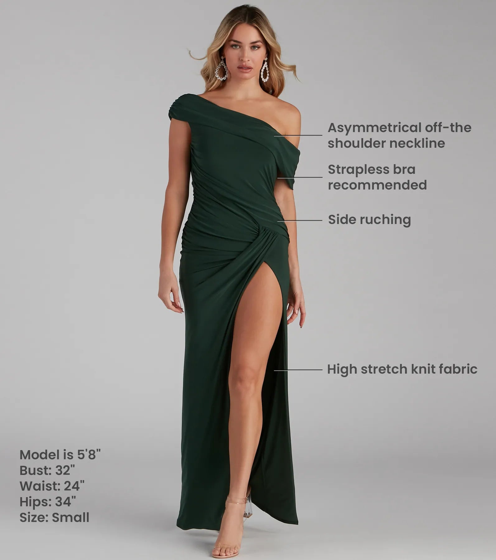 Kaleigh Off Shoulder Dress - HUNTER