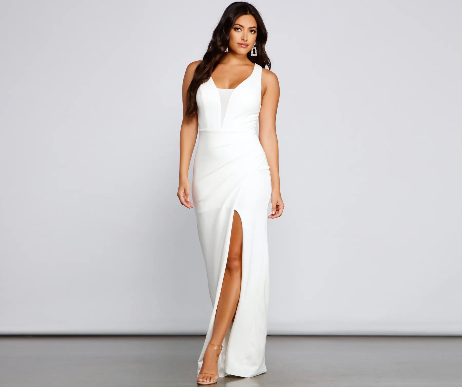Viv Formal Crepe Wrap Dress - IVORY
