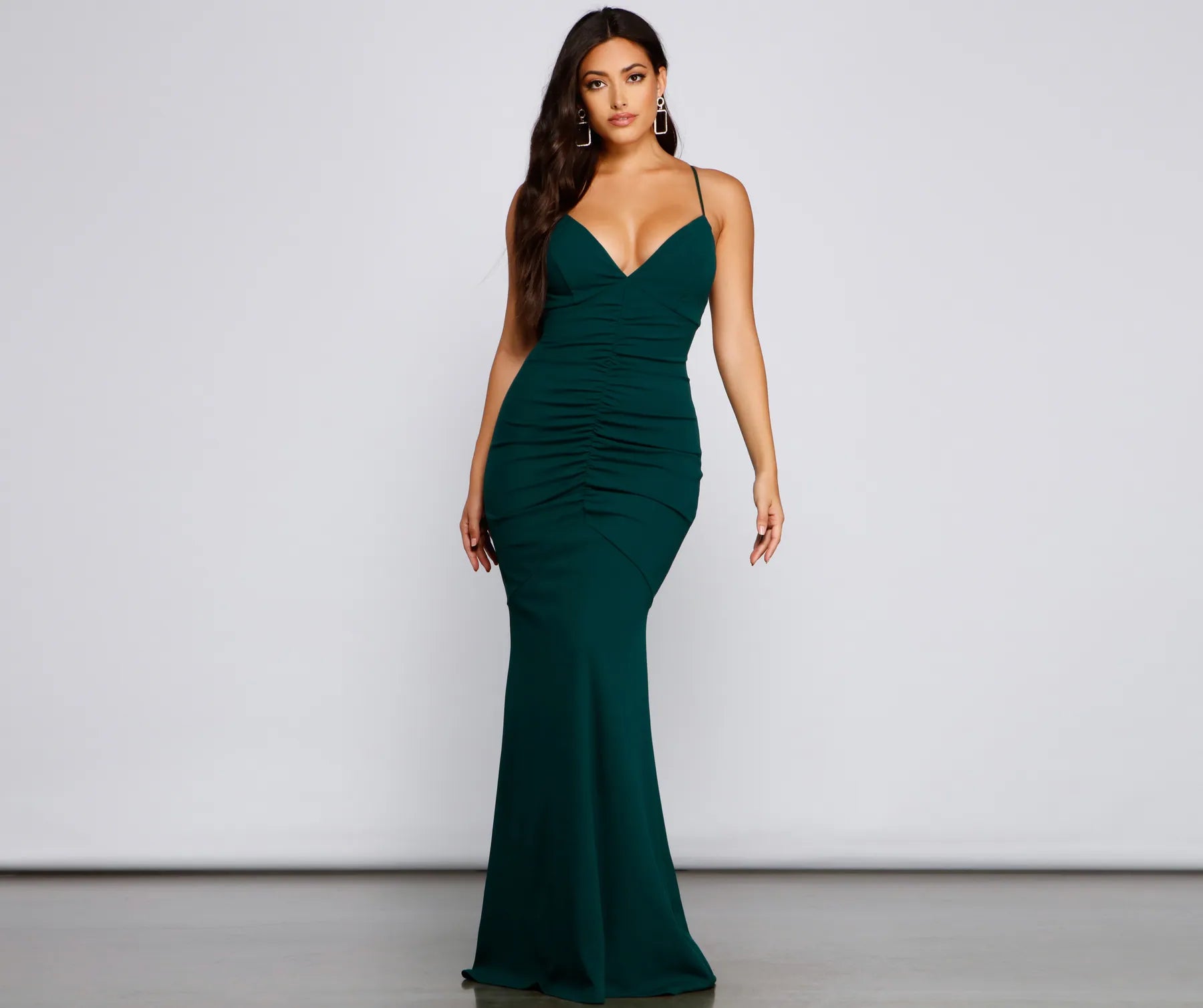 Bianca Ruched Mermaid Formal Dress - HUNTER
