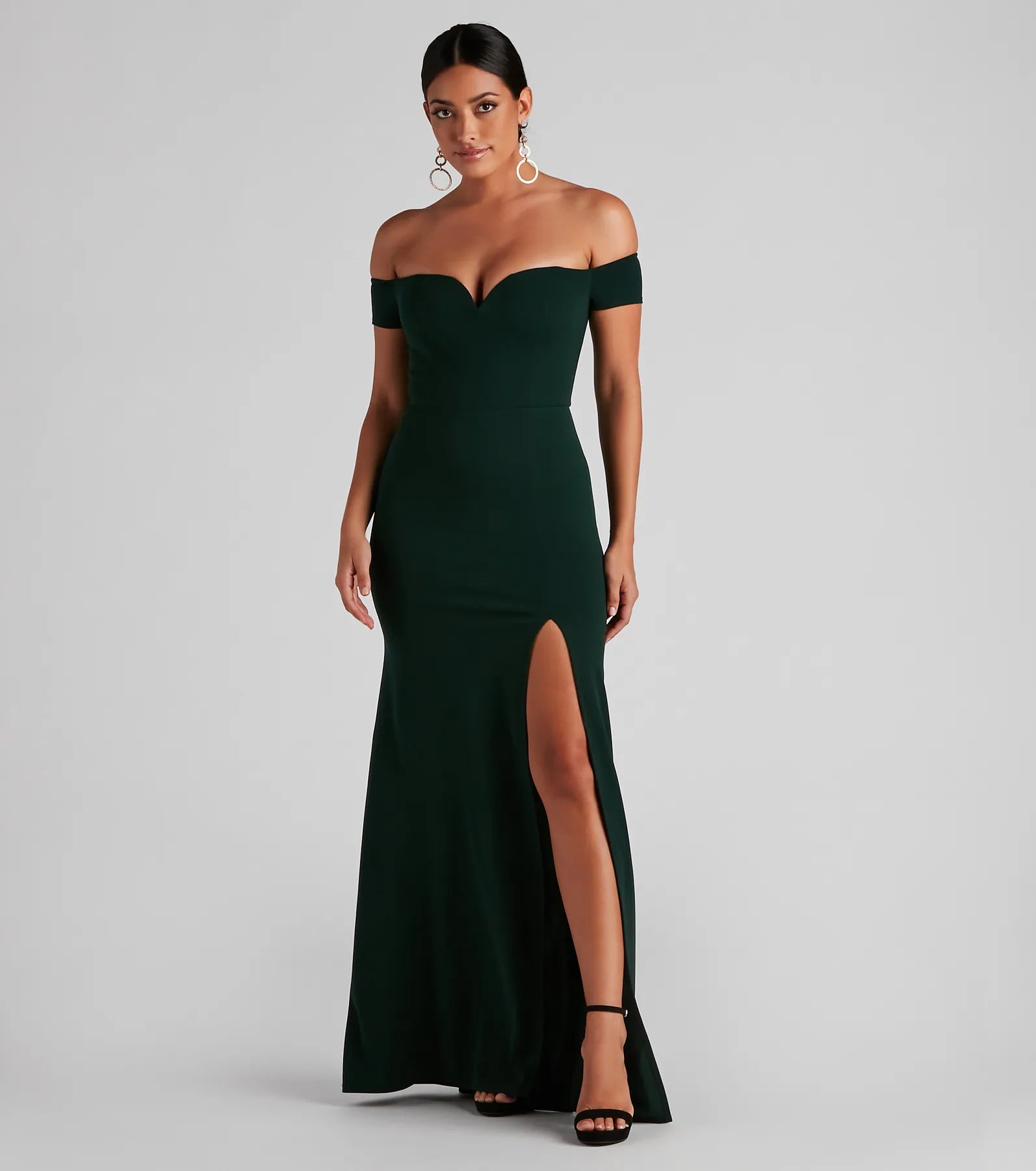 Myra Formal High Slit Dress - HUNTER