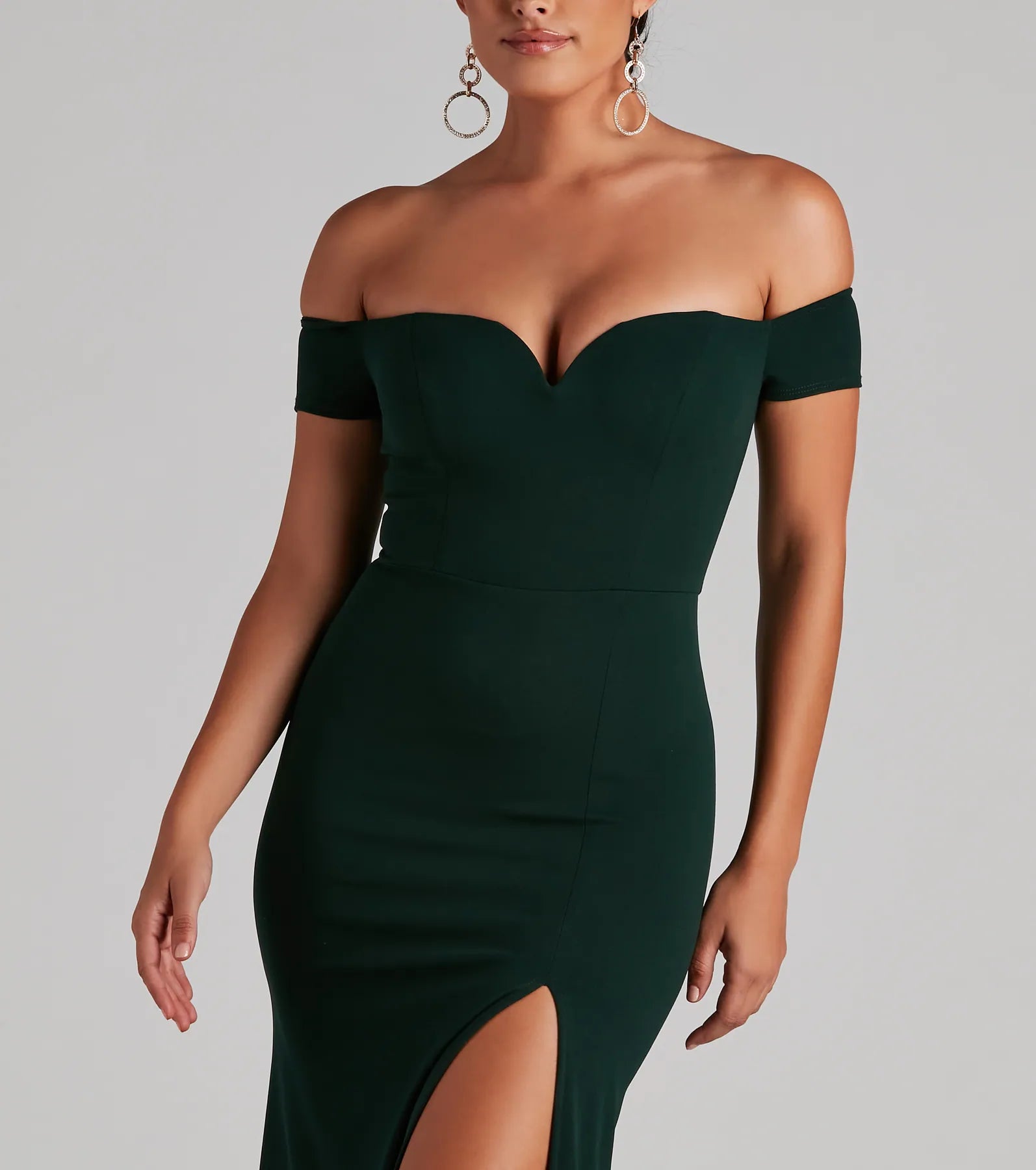 Myra Formal High Slit Dress - HUNTER