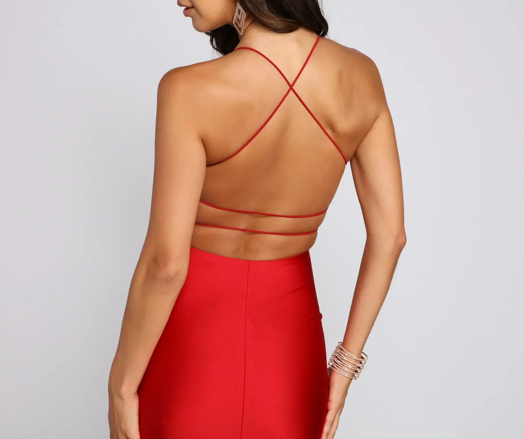 Whitney Formal High-Slit Mermaid Dress - RED