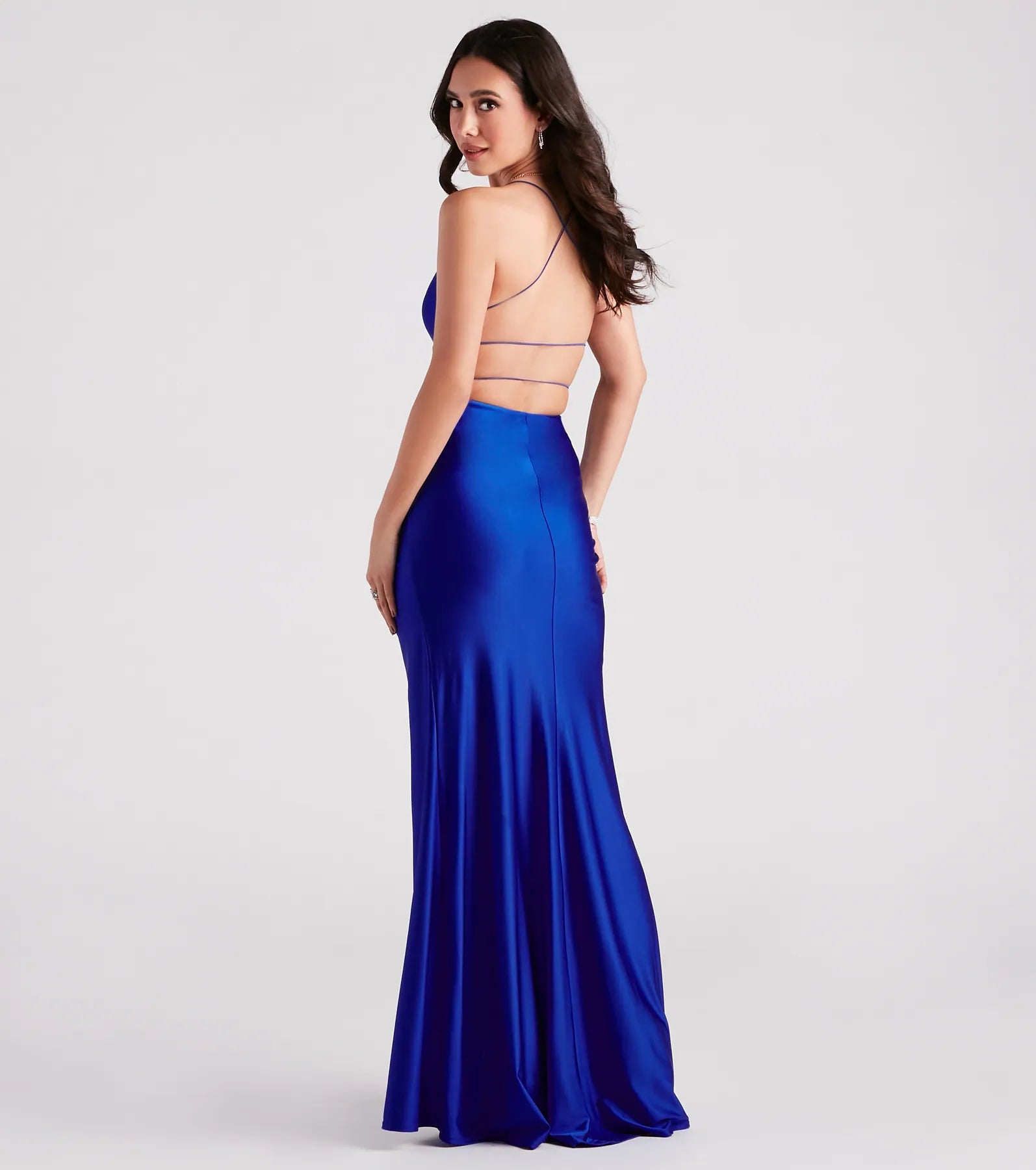Whitney Formal High-Slit Mermaid Dress - BLUE