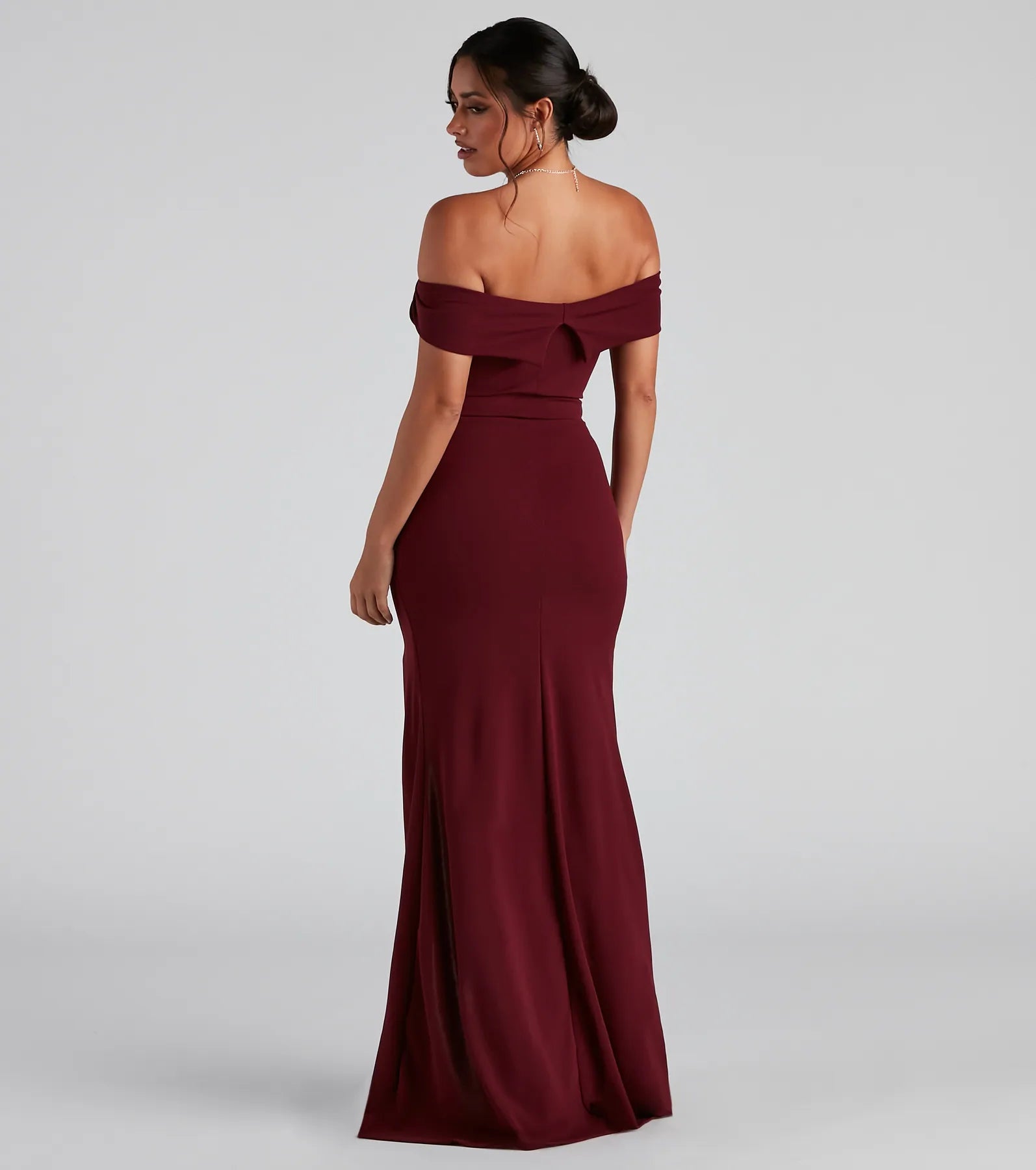 Layci Formal High Slit Dress - WINE
