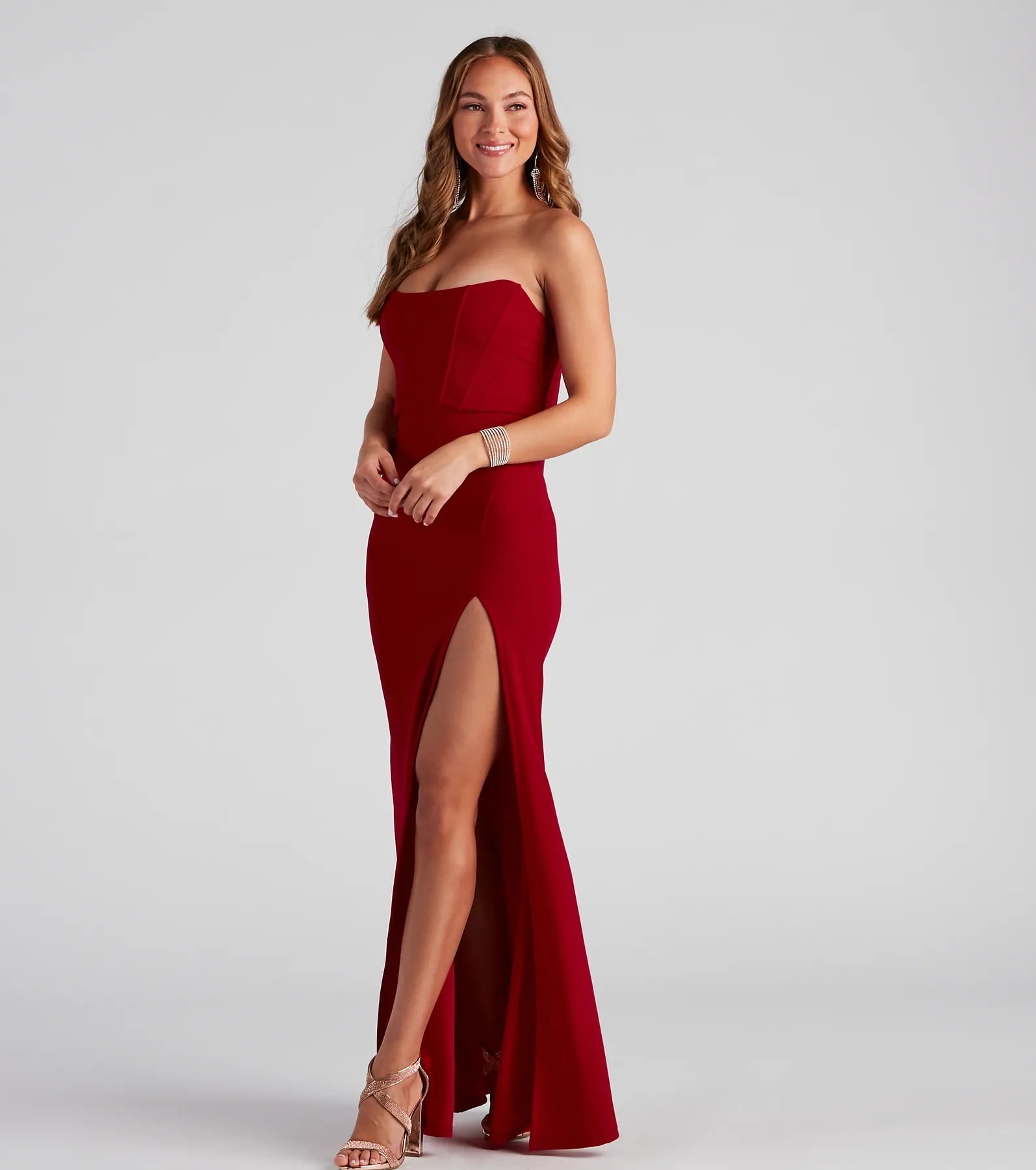 Valentina Formal Corset Mermaid Dress - RED