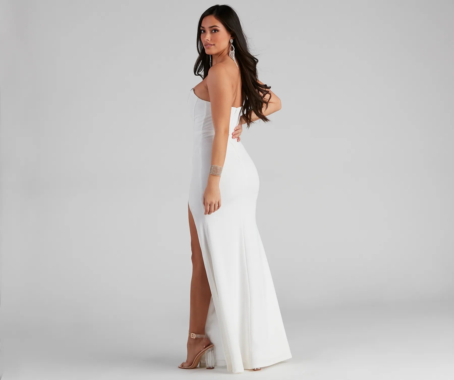 Valentina Formal Corset Mermaid Dress - WHITE