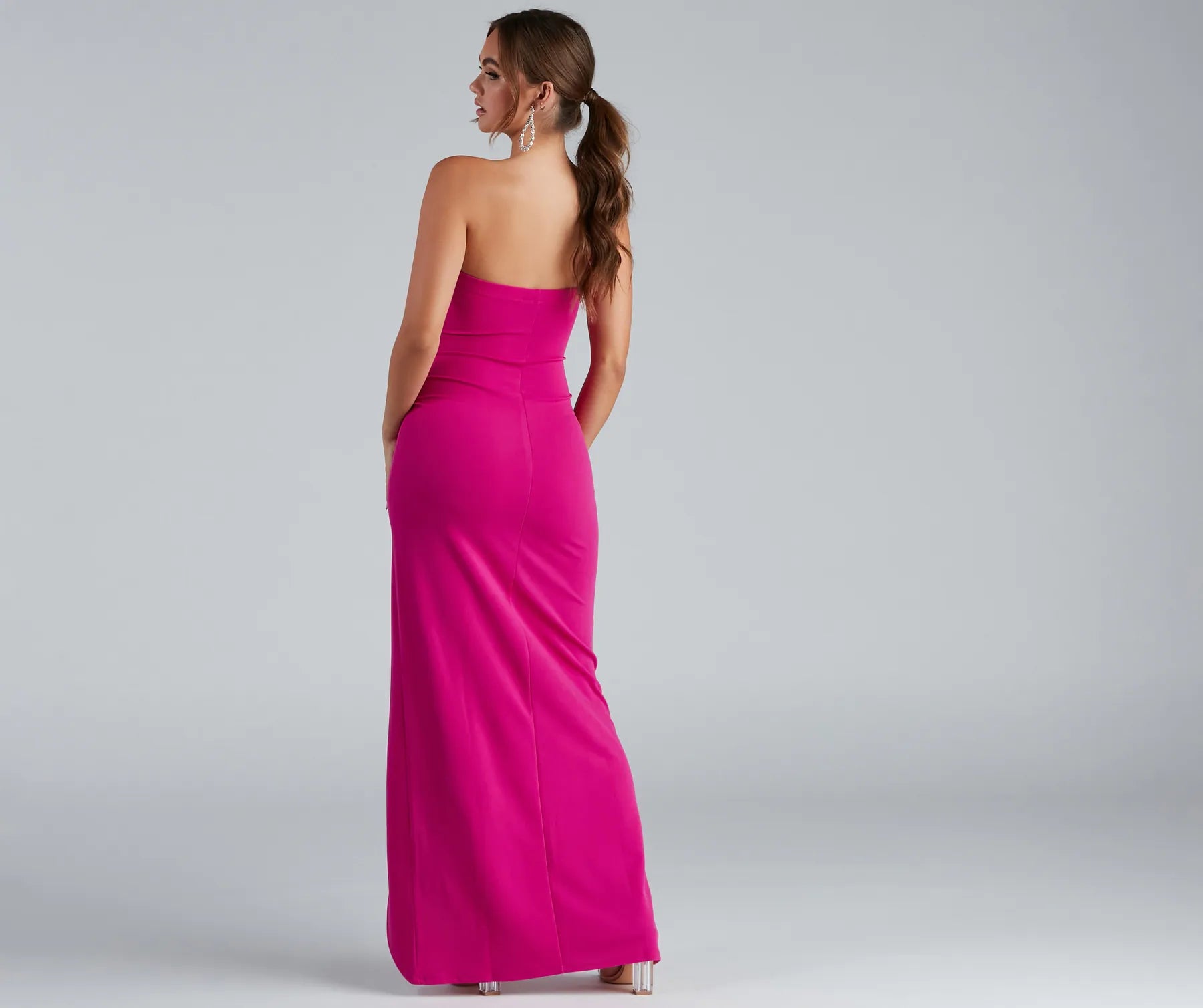 Iris One-Shoulder Crepe Dress - PINK