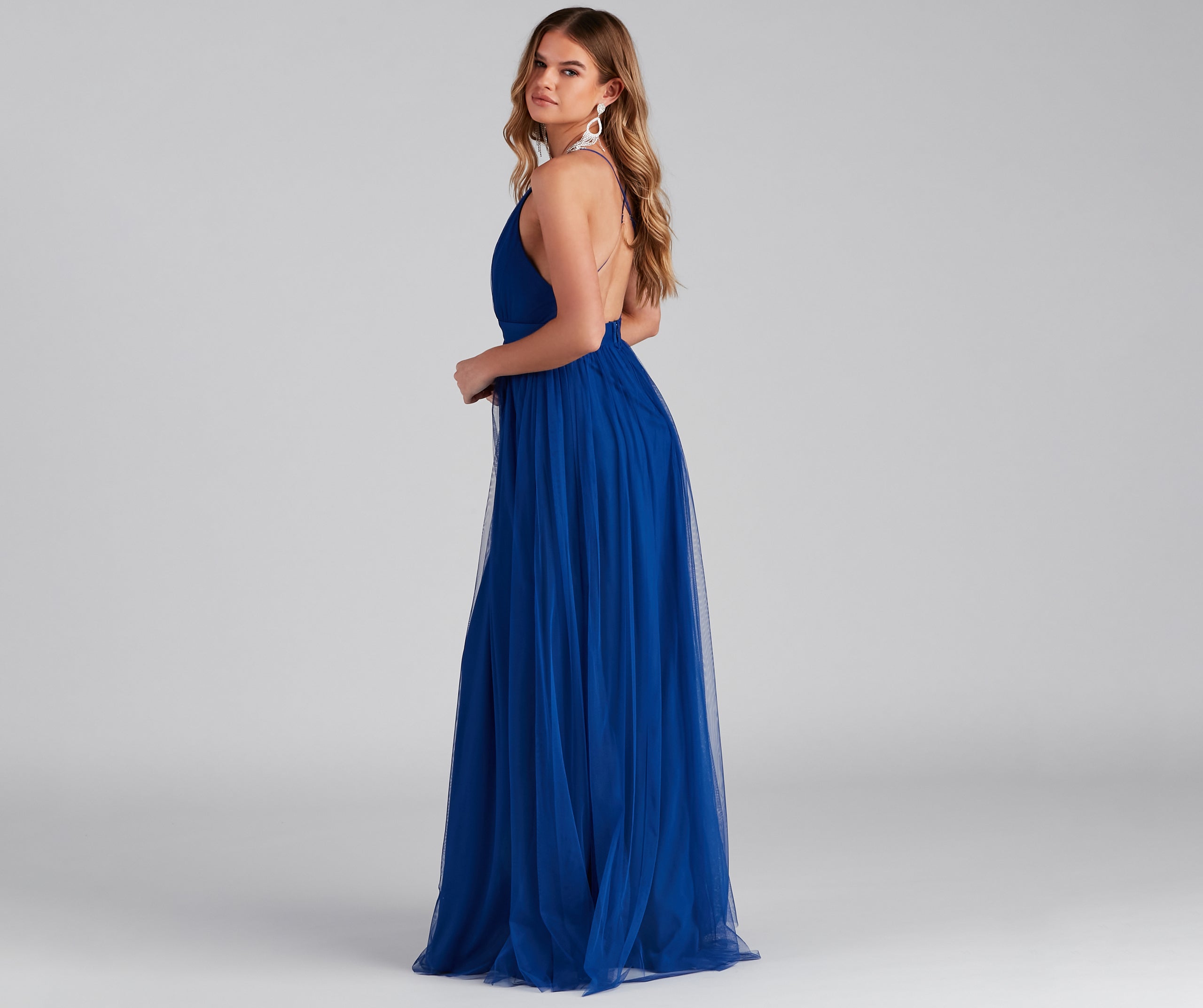 Shay A-Line Tulle Formal Dress - ROYAL