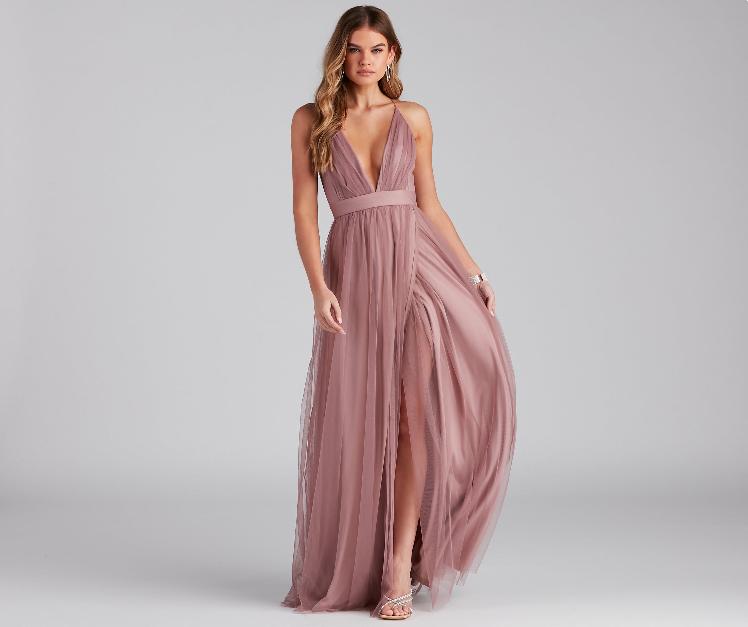 Shay A-Line Tulle Formal Dress - LAVENDER
