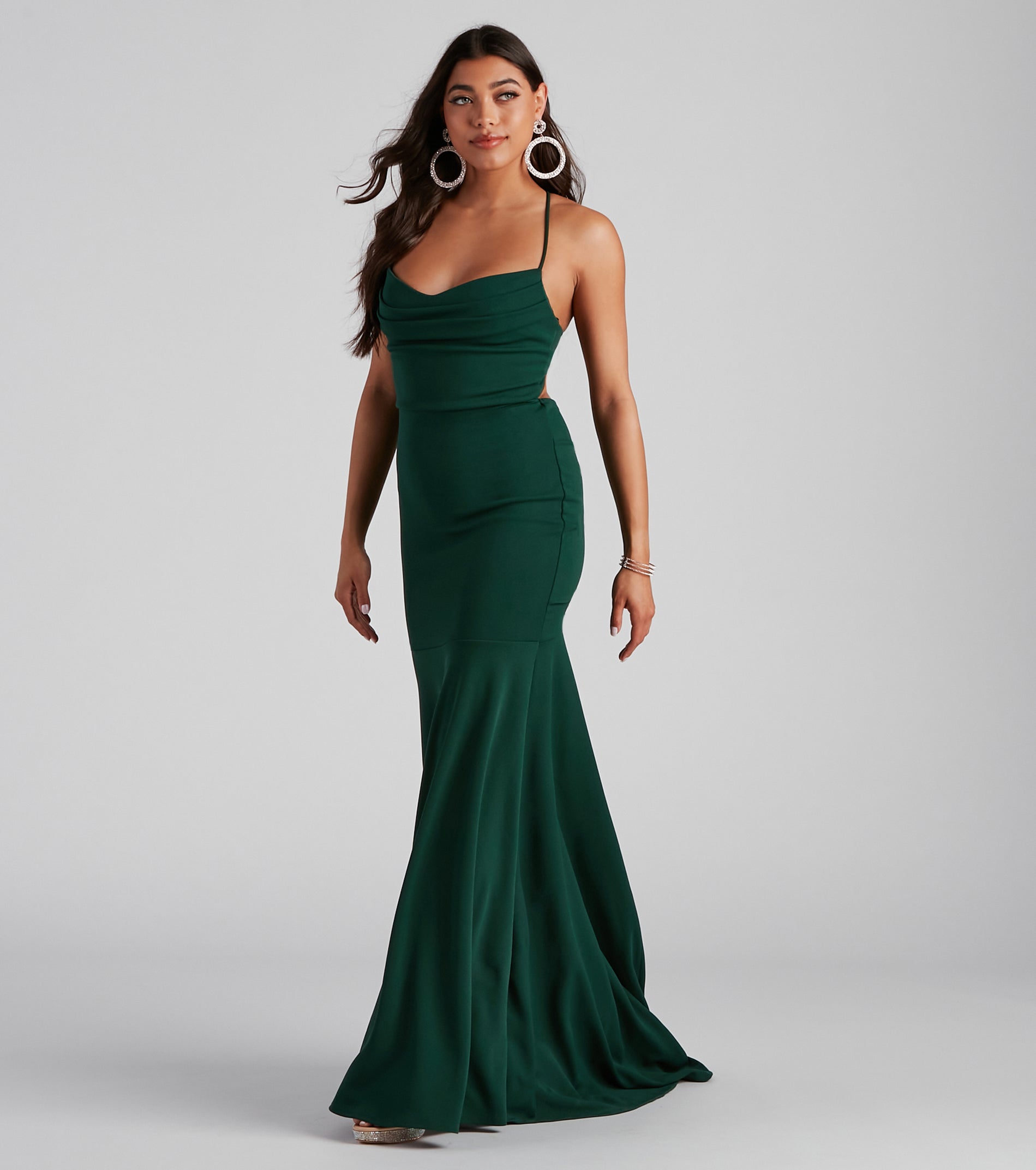 Kaiana Formal Crepe Mermaid Dress - HUNTER